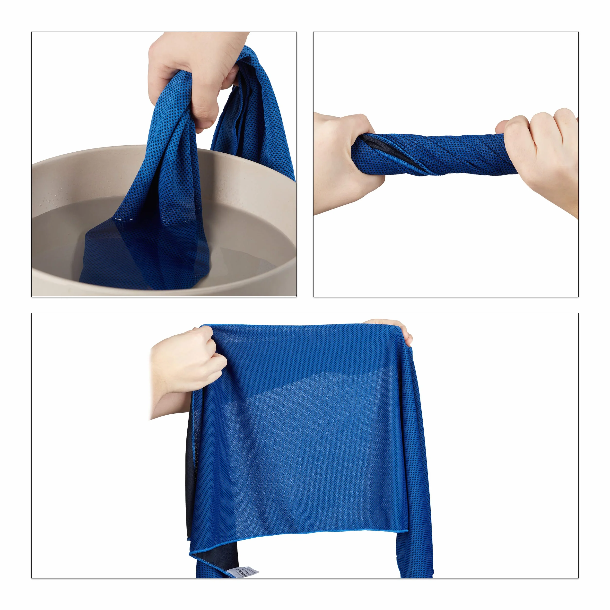 Relaxdays Asciugamano Rinfrescante Set da 2 90x30 cm Asciugamani Refrigeranti Sport Fitness