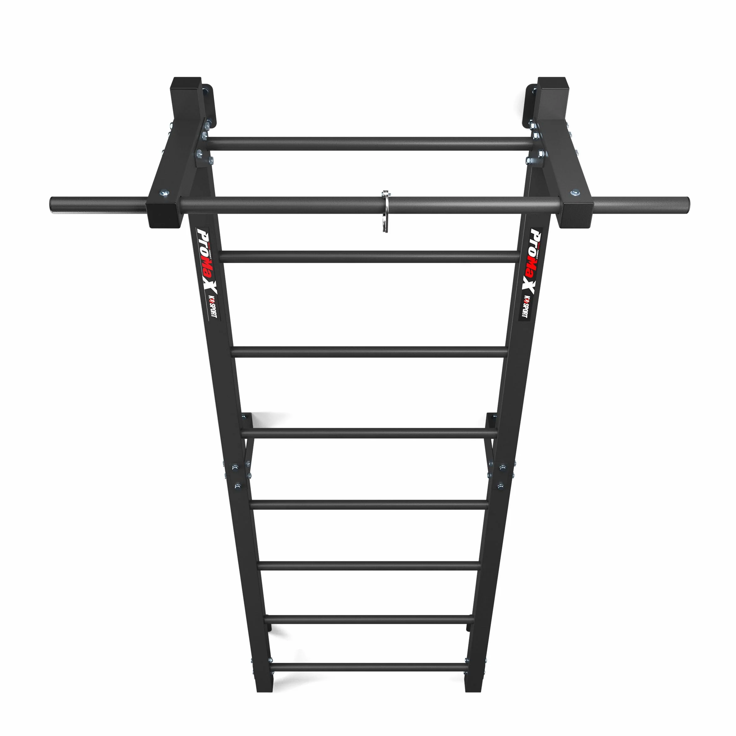 K-Sport Parete a Pioli con 8 Pioli, Portata 250 kg, Parete da Ginnastica con Barra per Trazioni, Parete in Metallo per Arrampicata per Adulti e Bambini