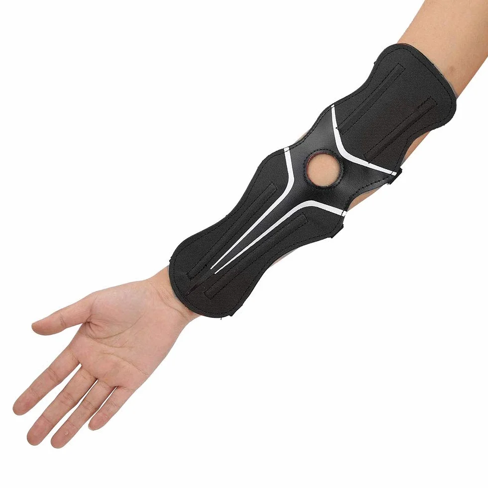 FTVOGUE Protezione del Braccio e Parabraccio Regolabile in 600D Nylon per Tiro con L'Arco Nero