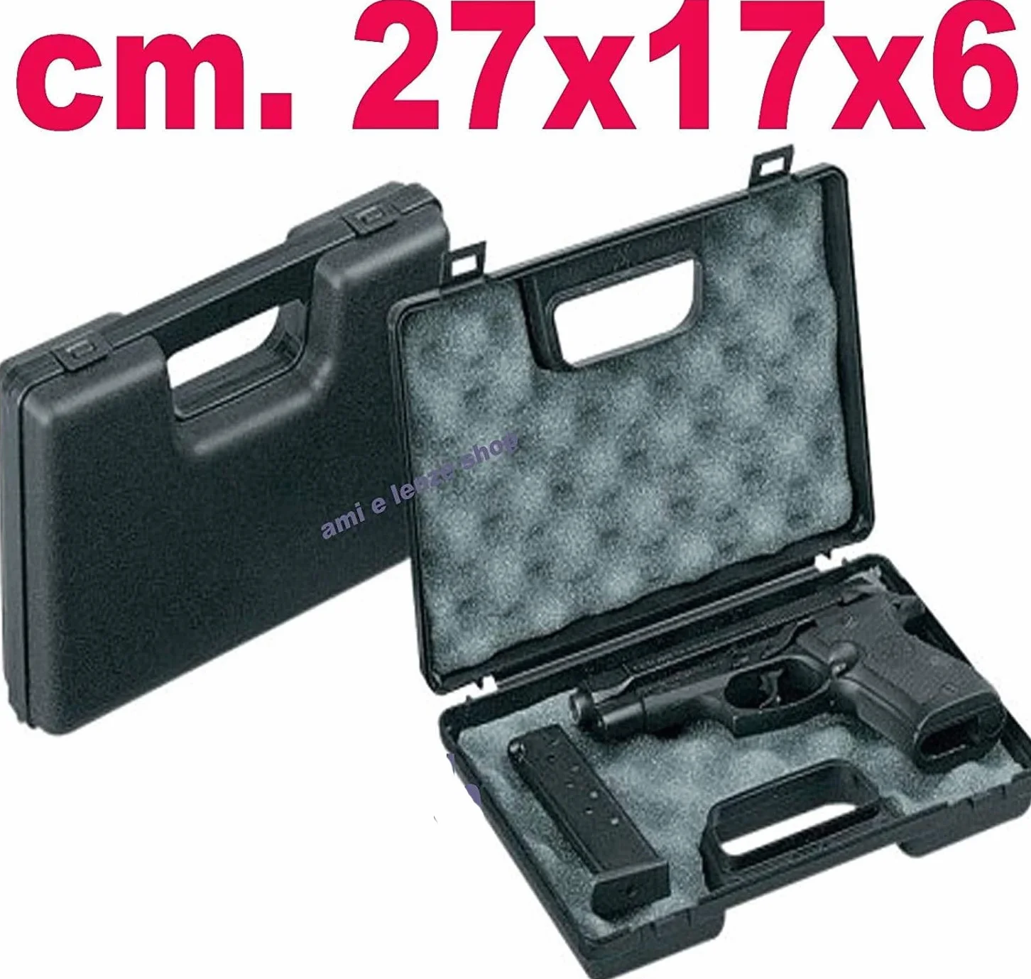 Valigetta Porta Pistola Custodia Imbottita Media Poligono Plastica