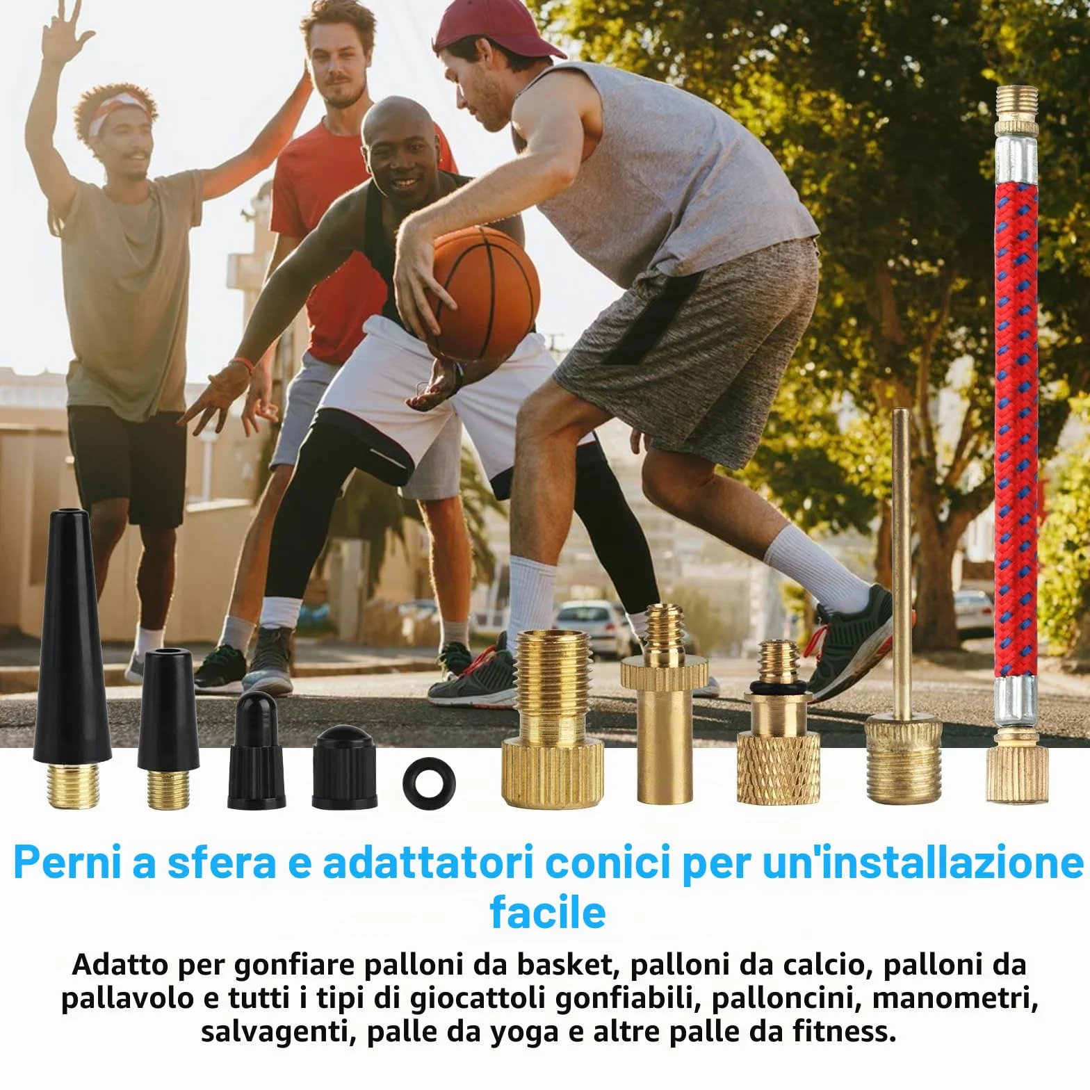 Adattatore Valvola Bicicletta SV DV AV 36 Pezzi Set Gonfiaggio Pompa