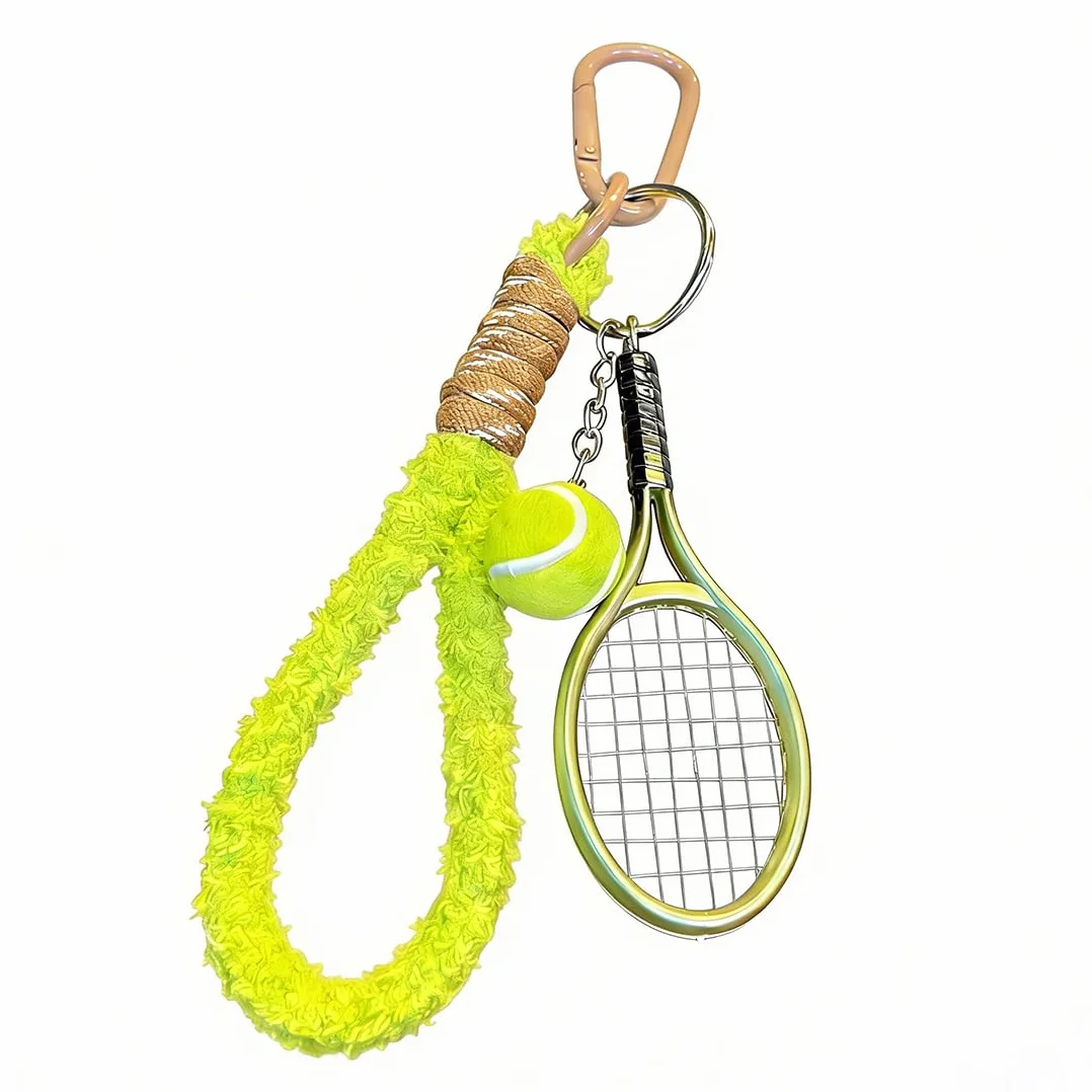 Portachiavi Tennis in Metallo, Portachiavi Mini per Racchetta da Tennis, Regalo Sportivo