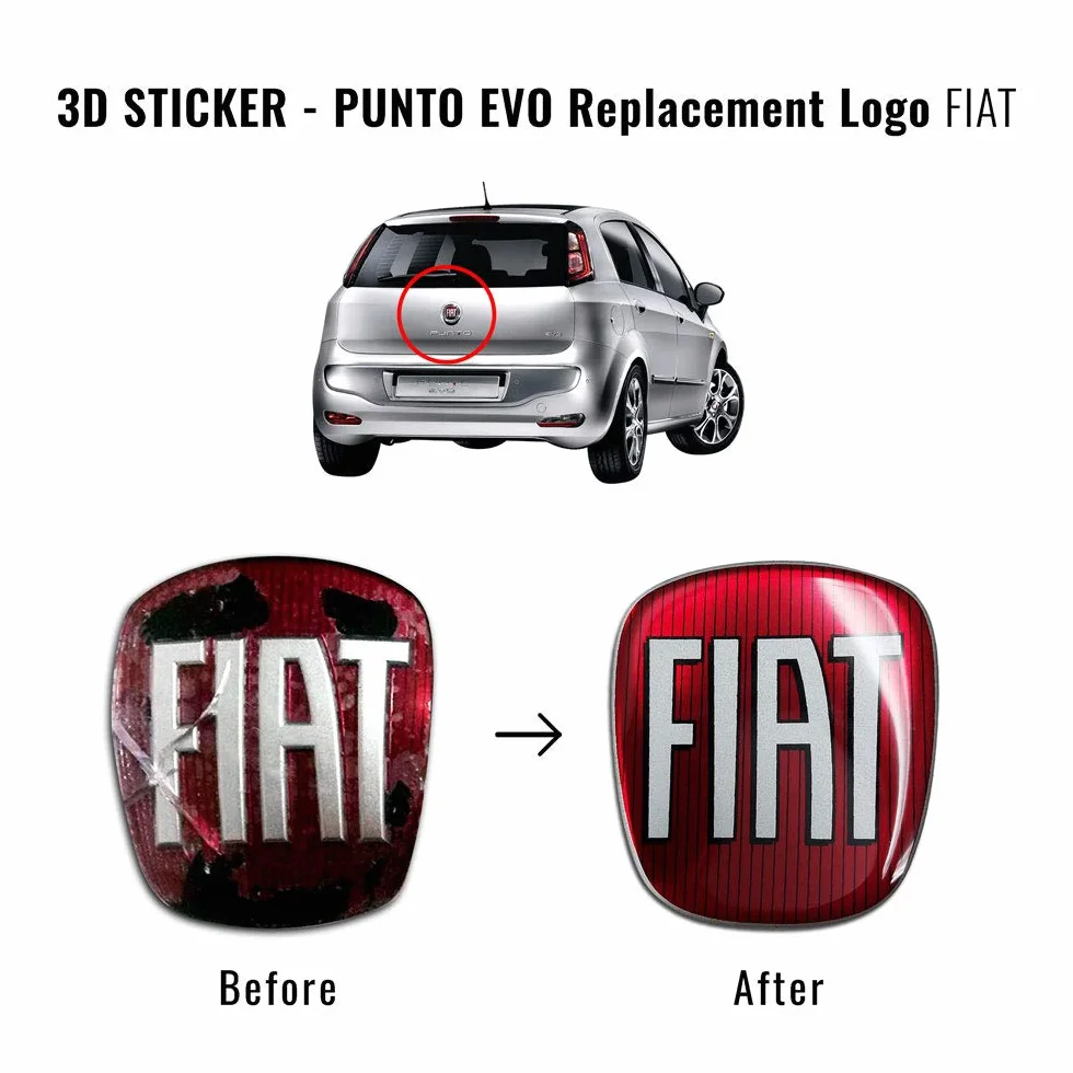 Adesivo Fiat 3D Ricambio Logo Punto Evo