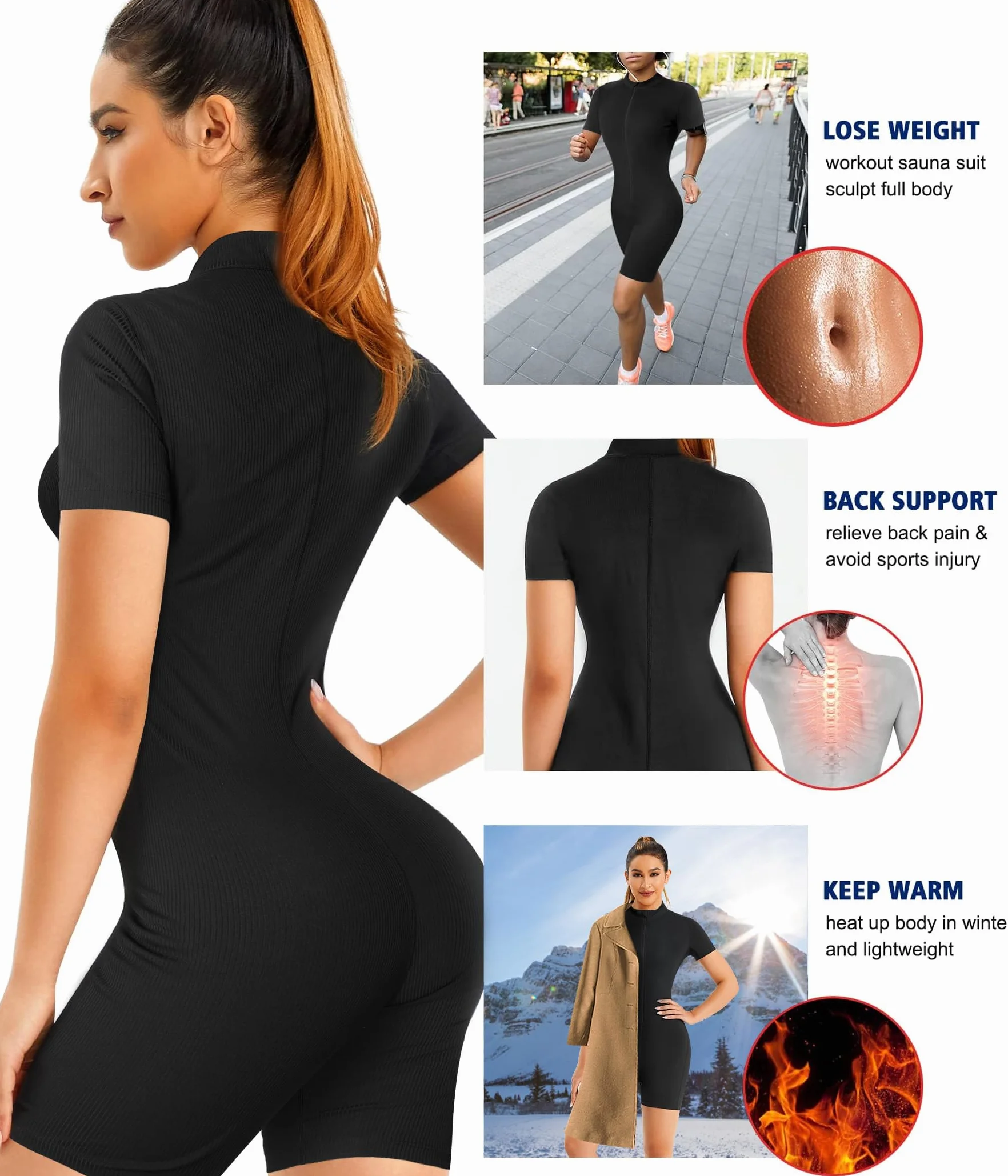 KUMAYES Tuta Completa Sauna Dimagrante Donna Snellente Sudorazione Anticellulite Sportivi Fitness Suit