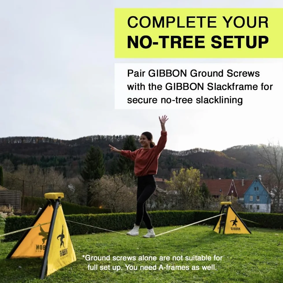 Gibbon Picchetto da Avvitamento a Terra per Slackline, Schwarz
