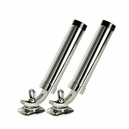 coppia di portacanne orientabili inox aisi 316 viti a scomparsa barca pesca