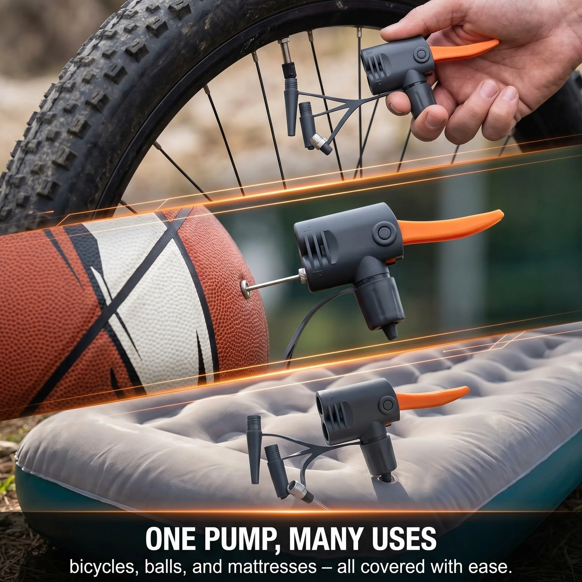 Set di 4 Adattatori per Pompa Bicicletta Multifunzione, Testina Universale per Valvola Presta Schrader Dunlop