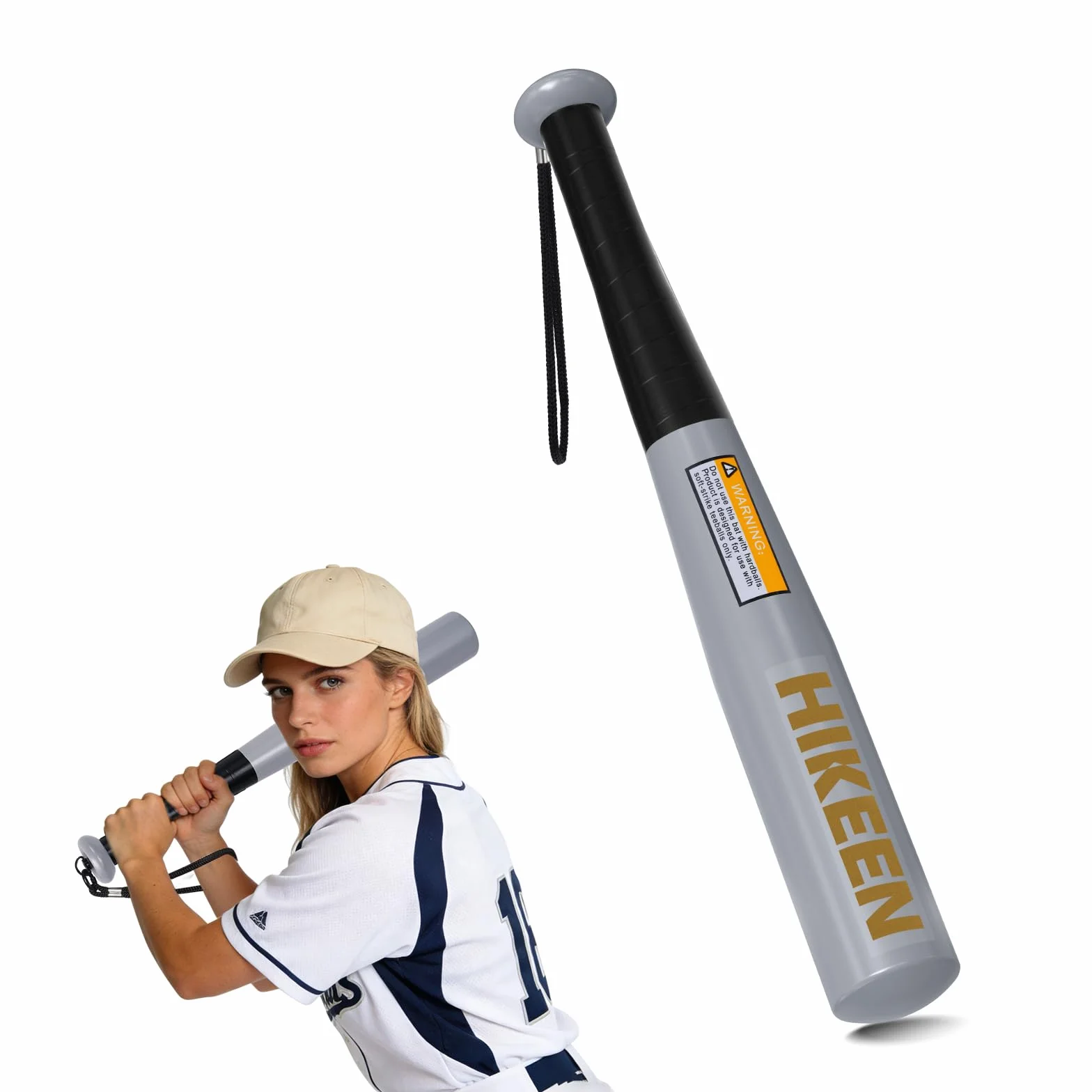 Mazza da Baseball in Acciaio BOOSTEADY 43 cm Impugnatura Antiscivolo Laccio Paracord Compatta Portatile