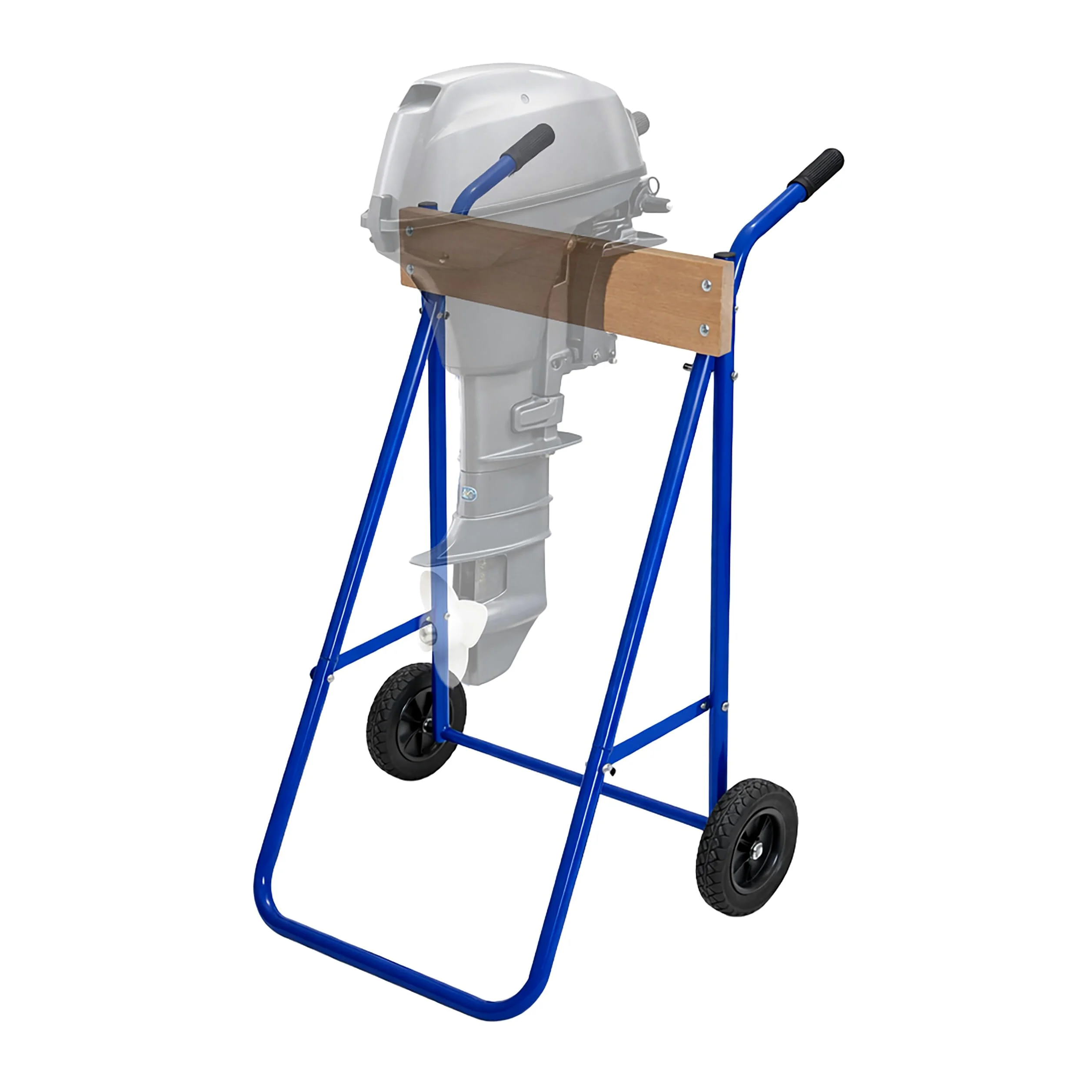 Relaxdays Supporto per Motore Fuoribordo, Carrello per il Trasporto e lo Stoccaggio, in Acciaio, fino a 100 kg, Blu