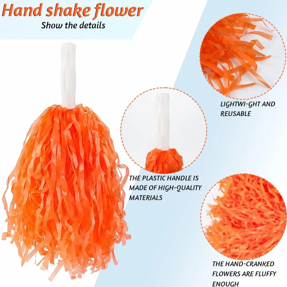 Pompon in plastica per Cheerleader 12 pezzi