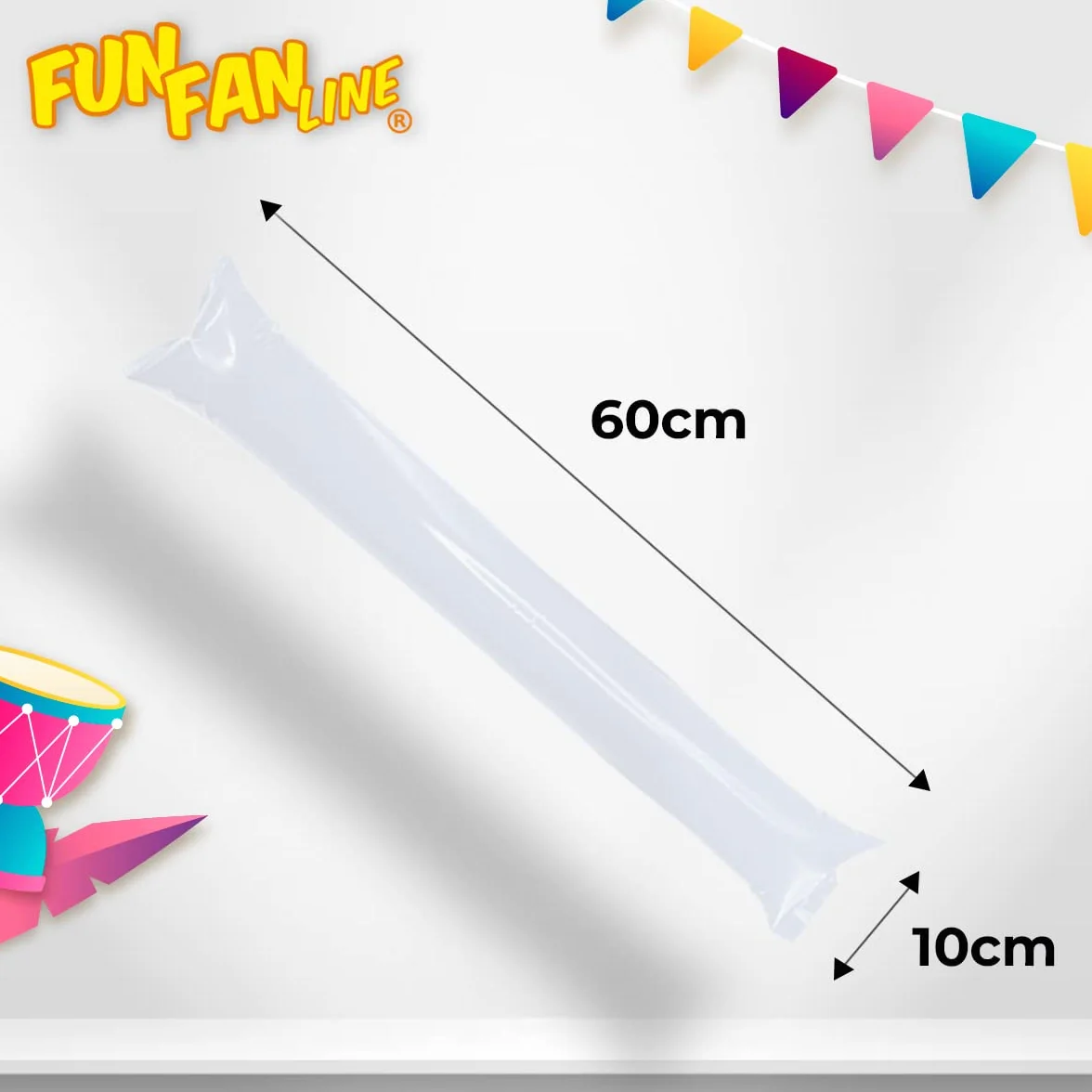 Bam Bam Thunder Bastoni Gonfiabili Riutilizzabili Confezione da 100 per Animazione e Tifo