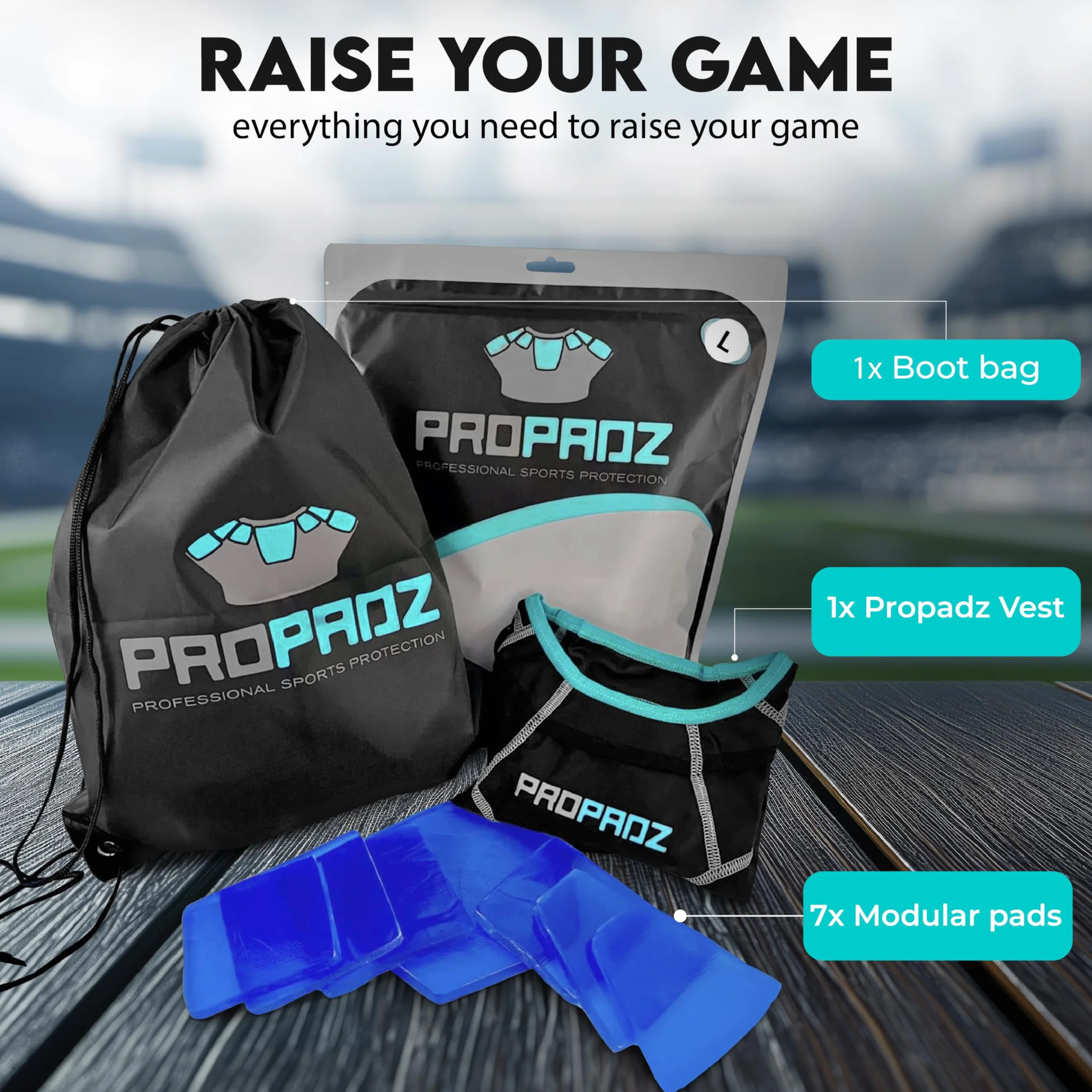 Propadz Gilet da rugby con protezioni spalle adulti – Approvato World Rugby, imbottiture gel modulari, protezione leggera traspirante
