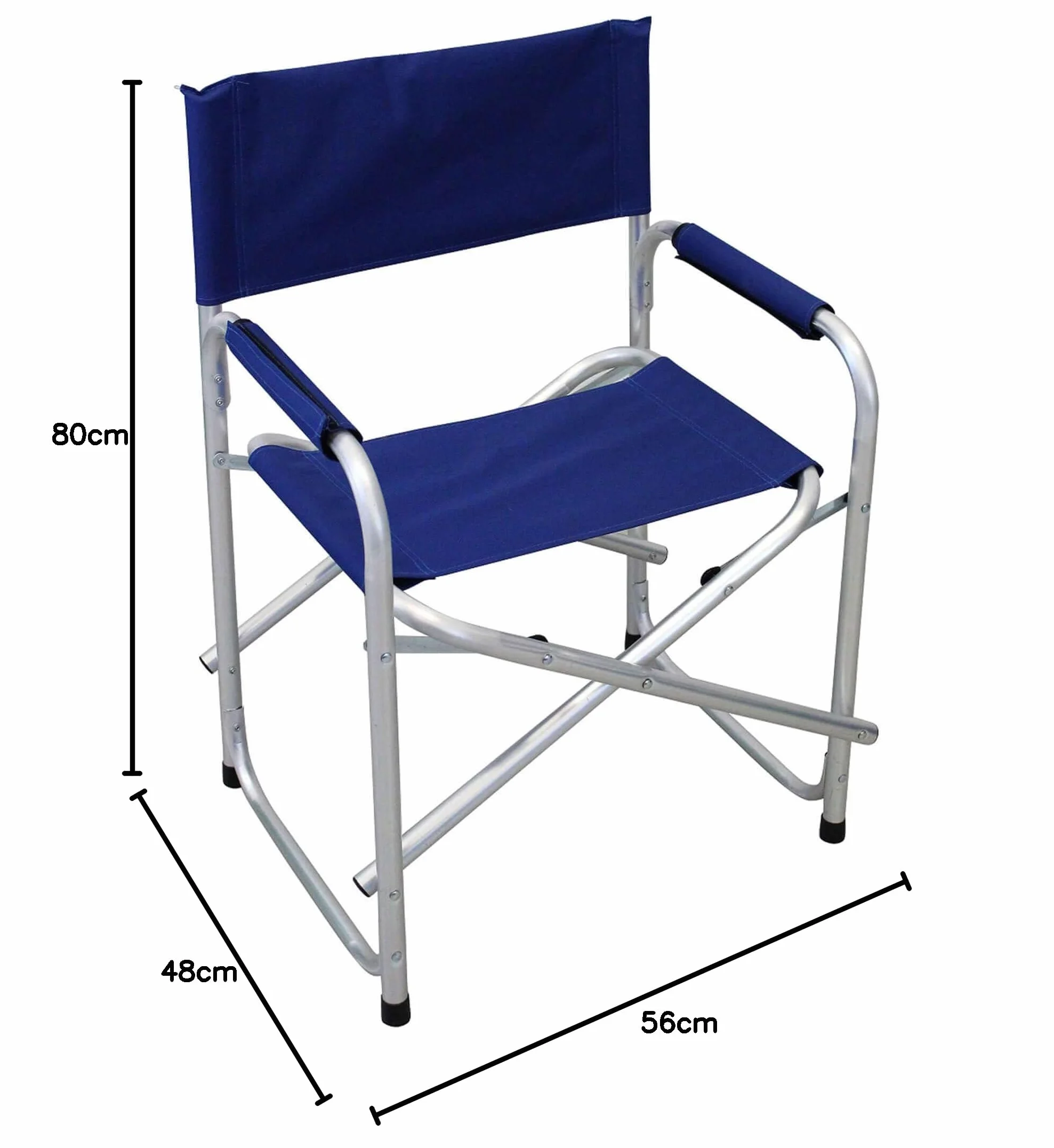 Milani Home Poltrona da Spiaggia Campeggio Alluminio Oxford Regista Pieghevole Outdoor Blu