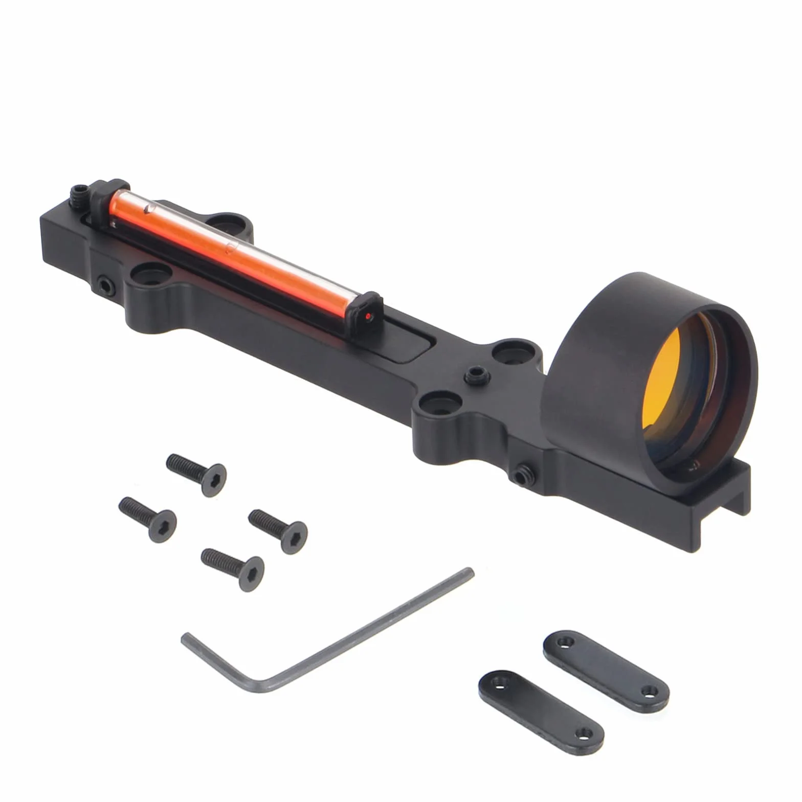 Mirino a punti rossi o verdi 3 MOA Circle Dot Sight fibra ottica leggero 10mm Rib Rail slide