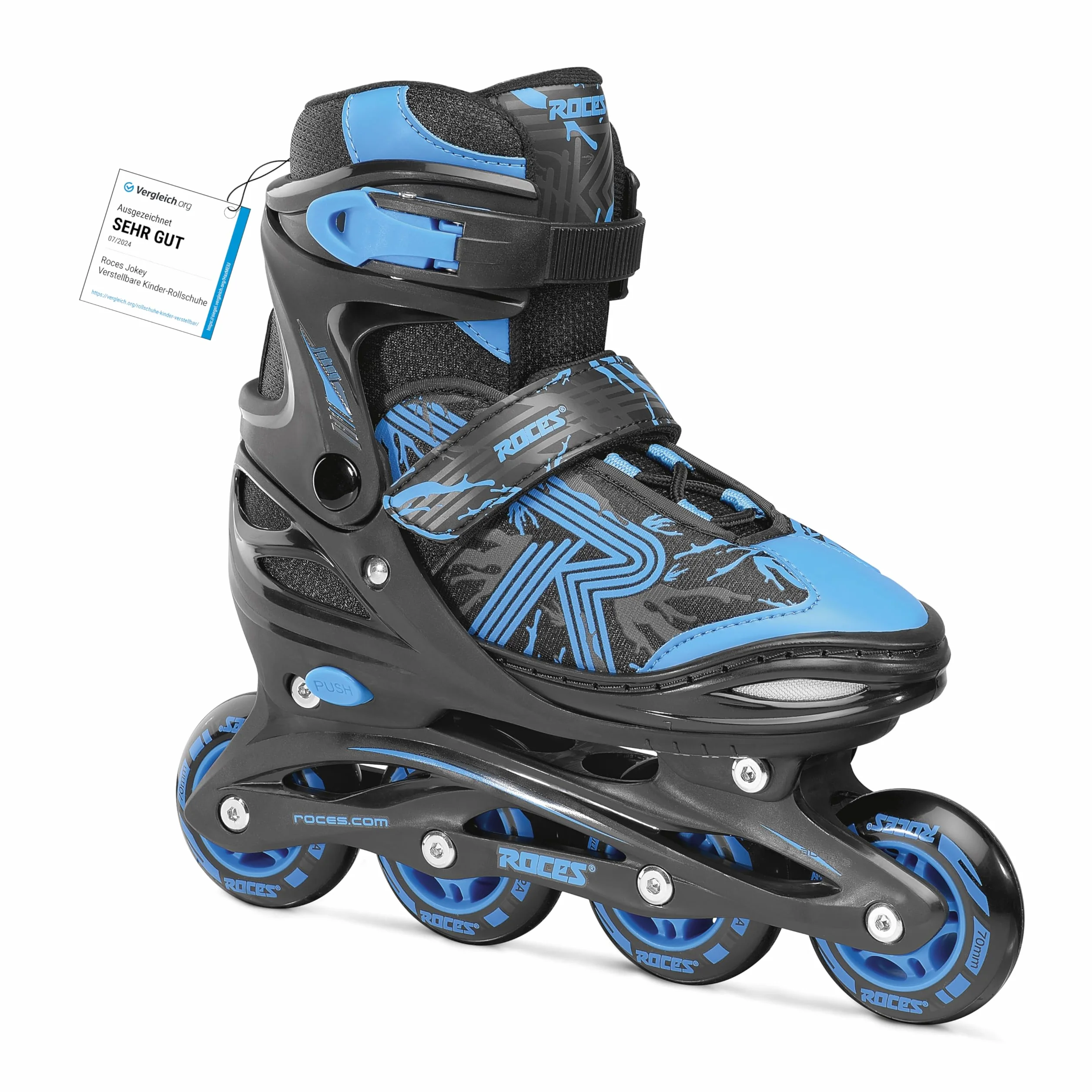 ROCES Jokey 3.0 Pattini a Rotelle Bambino Regolabili 4 Misure Scafo PE Ruote PU 64-72mm 82A Cuscinetti ABEC 3
