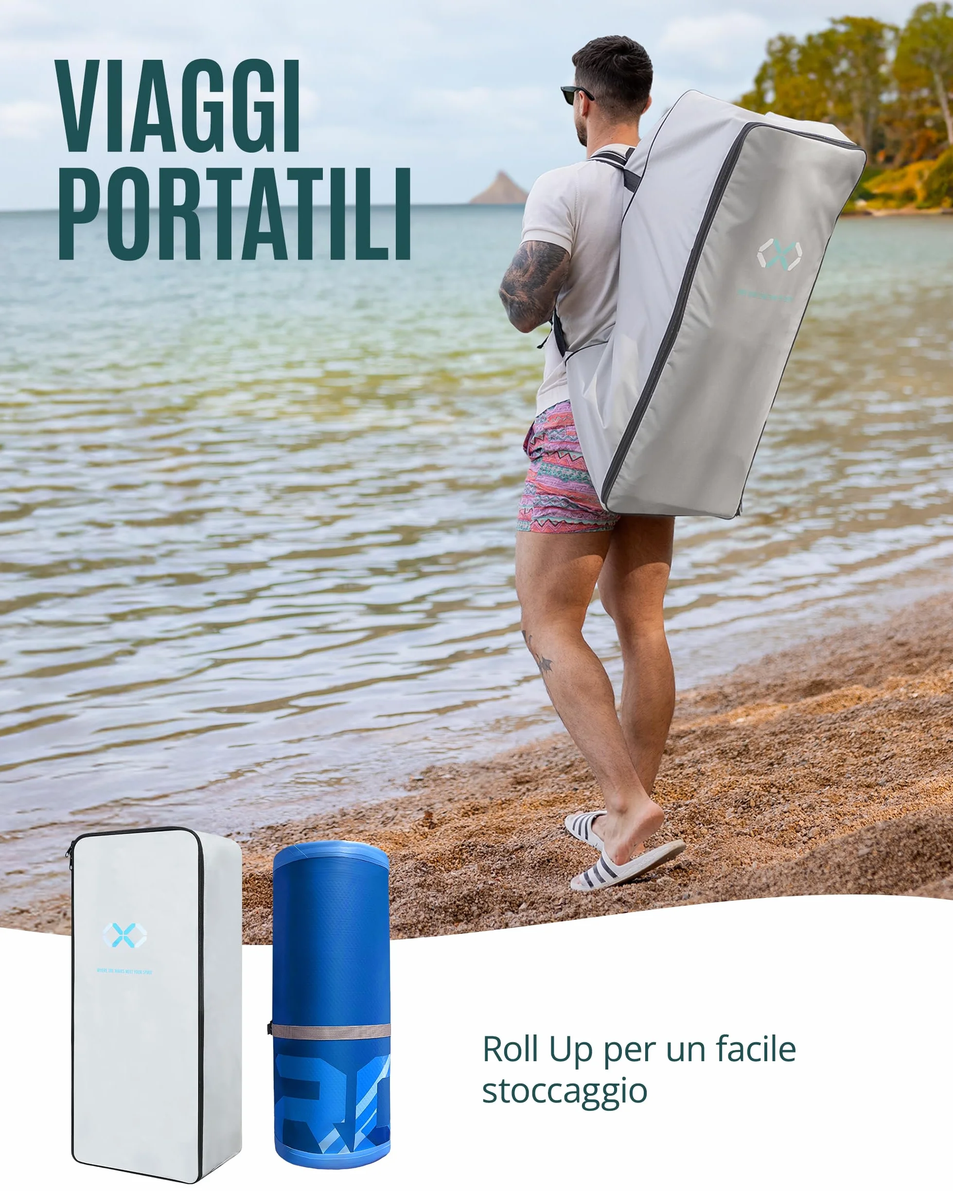 Sup Gonfiabile 350x89cm con Accessori Completi, Tavola Max 250 Kg, Pinna Centrale, Pad Deck Antiscivolo per Adulti