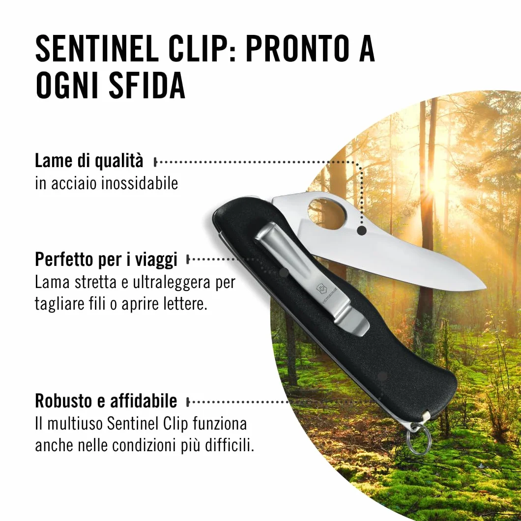 Victorinox Sentinel M Clip Szwajcarski Nóż 5 Funkcji Blokowany