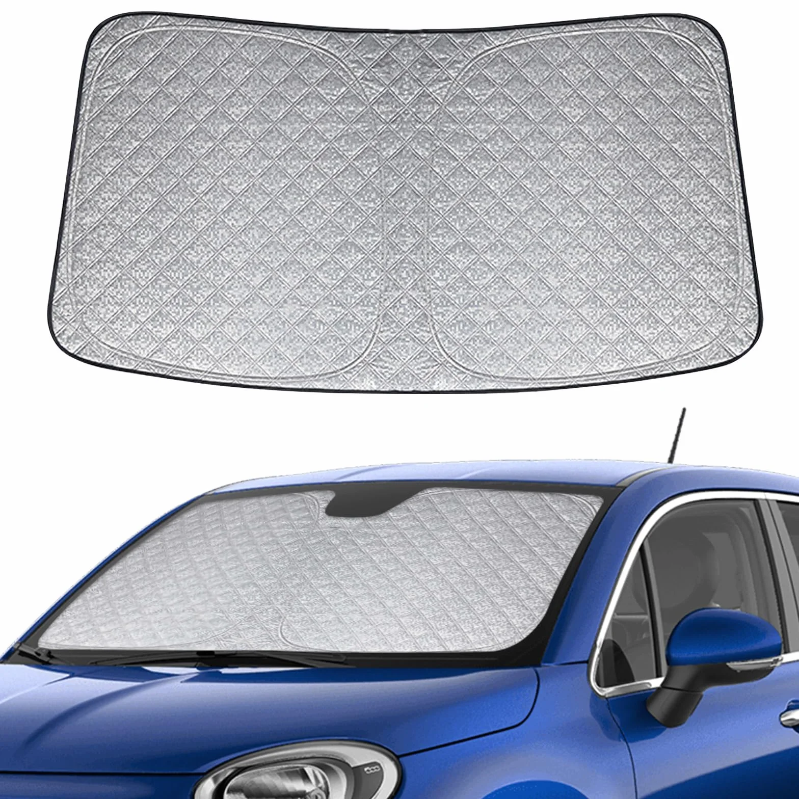 Parasole Auto Parabrezza Interno per Fiat 500X 2015-2026, Parasole per Parabrezza Anteriore, Pieghevole Blocca i Raggi UV Sun Visor Protector