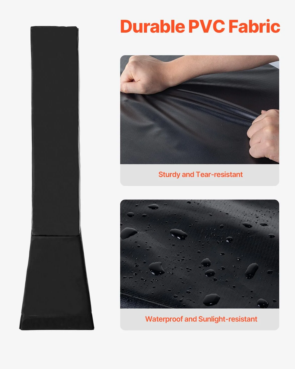 VEVOR Imbottitura per Palo da Basket Altezza 163 cm, Cuscinetto Protettivo Impermeabile per Barre Quadrate Max. 18x18 cm