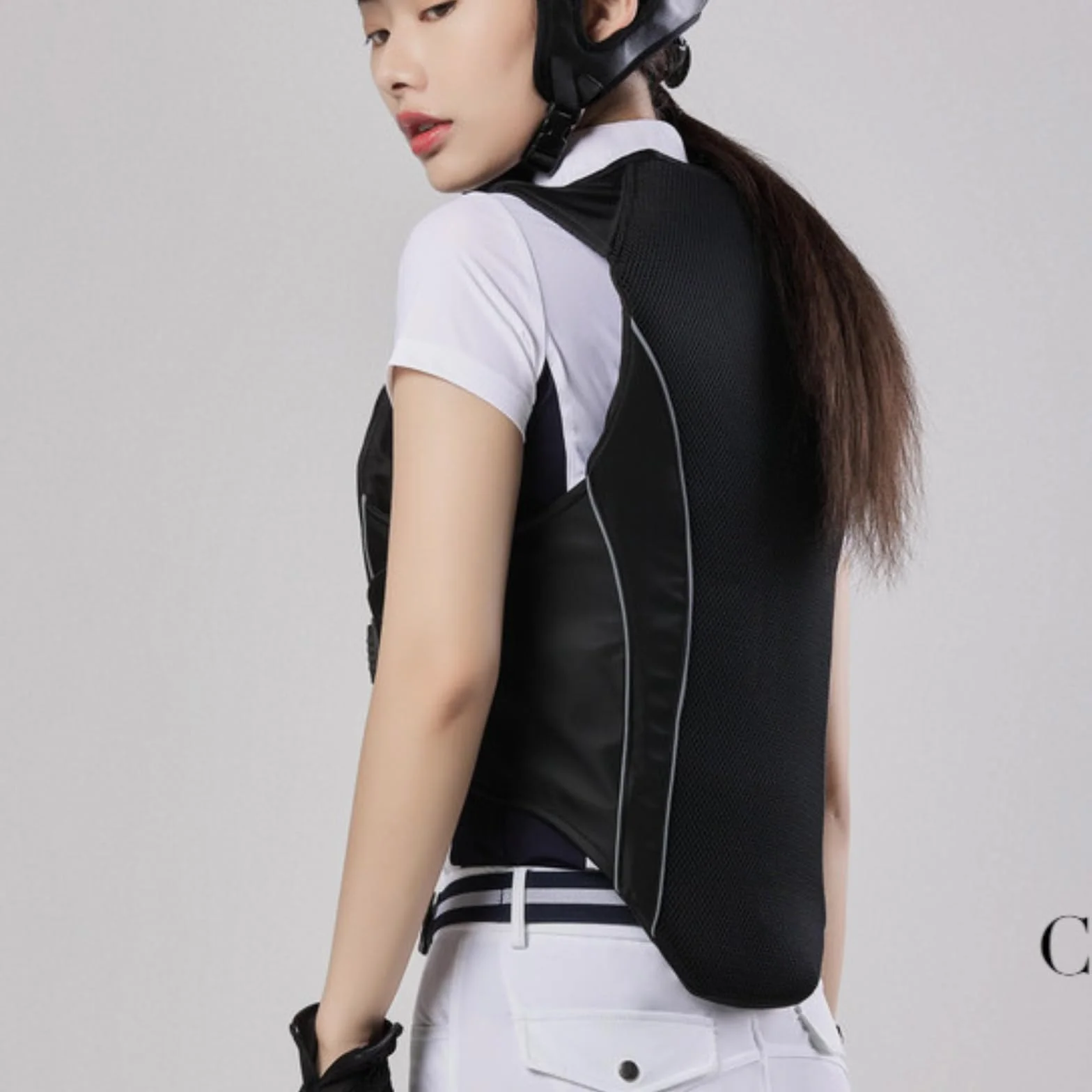 Giubbotto di protezione professionale da equitazione per donne e uomini, nero morbido gilet di sicurezza imbottito Equestrian, protezione del corpo