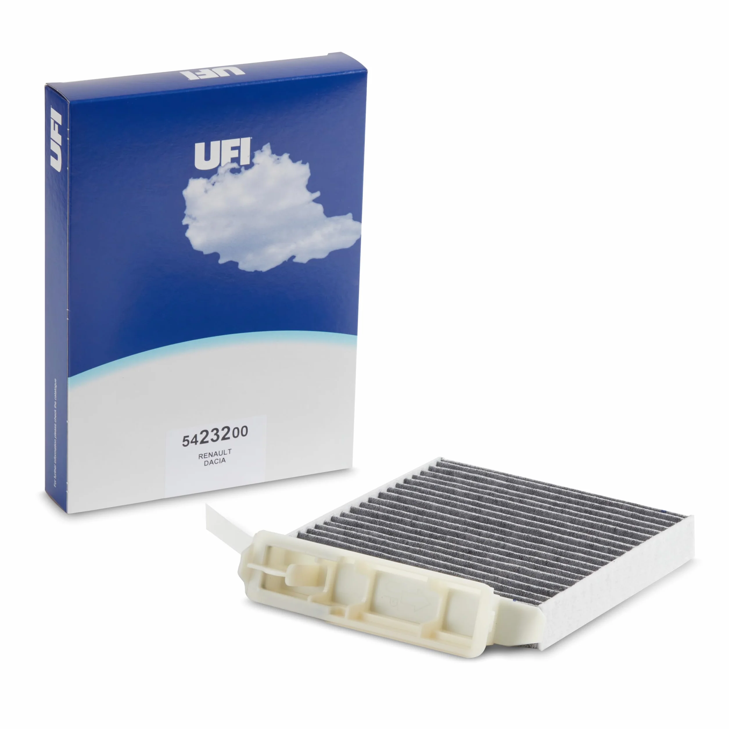 UFI Filters, Filtro Abitacolo ai Carboni Attivi 54.232.00, Filtro Abitacolo per Ricambio, Adatto a Auto, Applicabile su Diversi Modelli Dacia e Renault