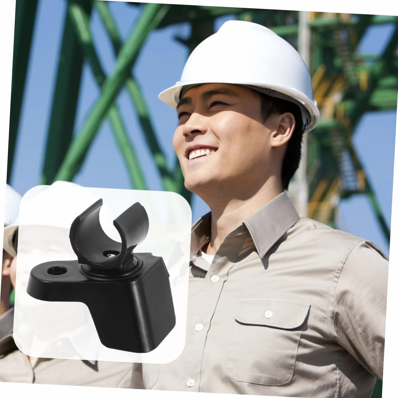 Clip portale per torcia elettrica per casco da lavoro, accessorio leggero e resistente per professionisti e fai da te