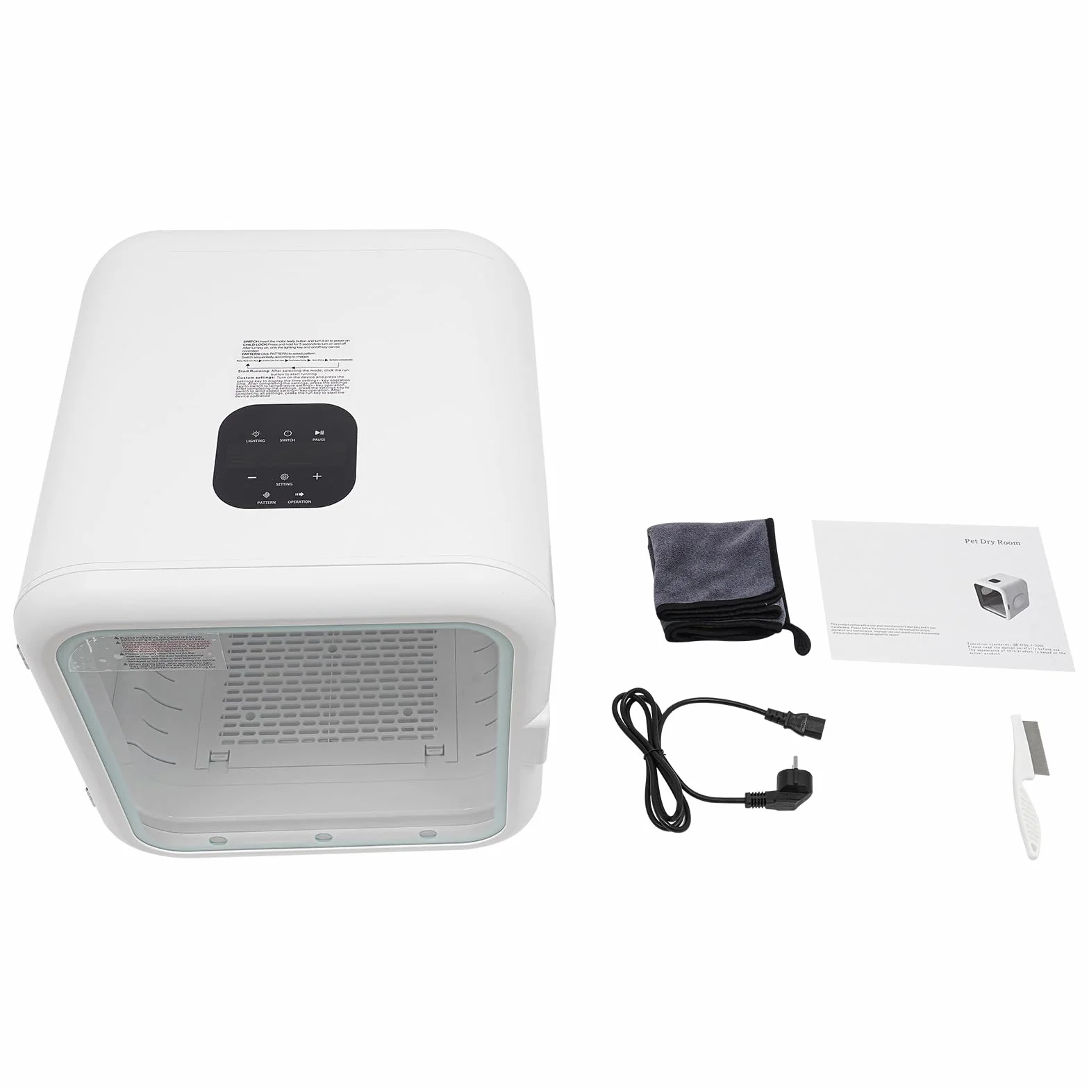 Asciugatrice elettrica per animali domestici 62L 800W 22-45°C 10-180 min