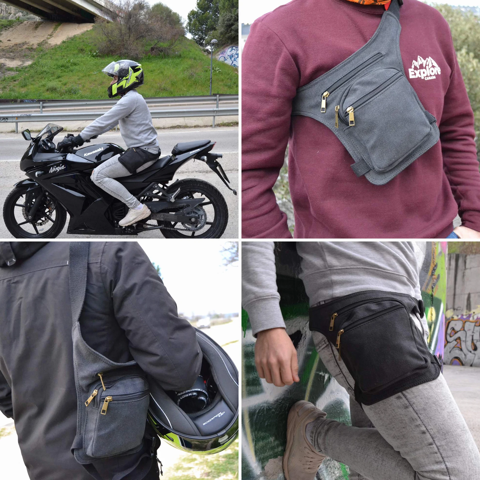 Marsupio da Gamba Tattico Moto Militare Borsello Cintura Porta Cellulare Per Uomo Donna