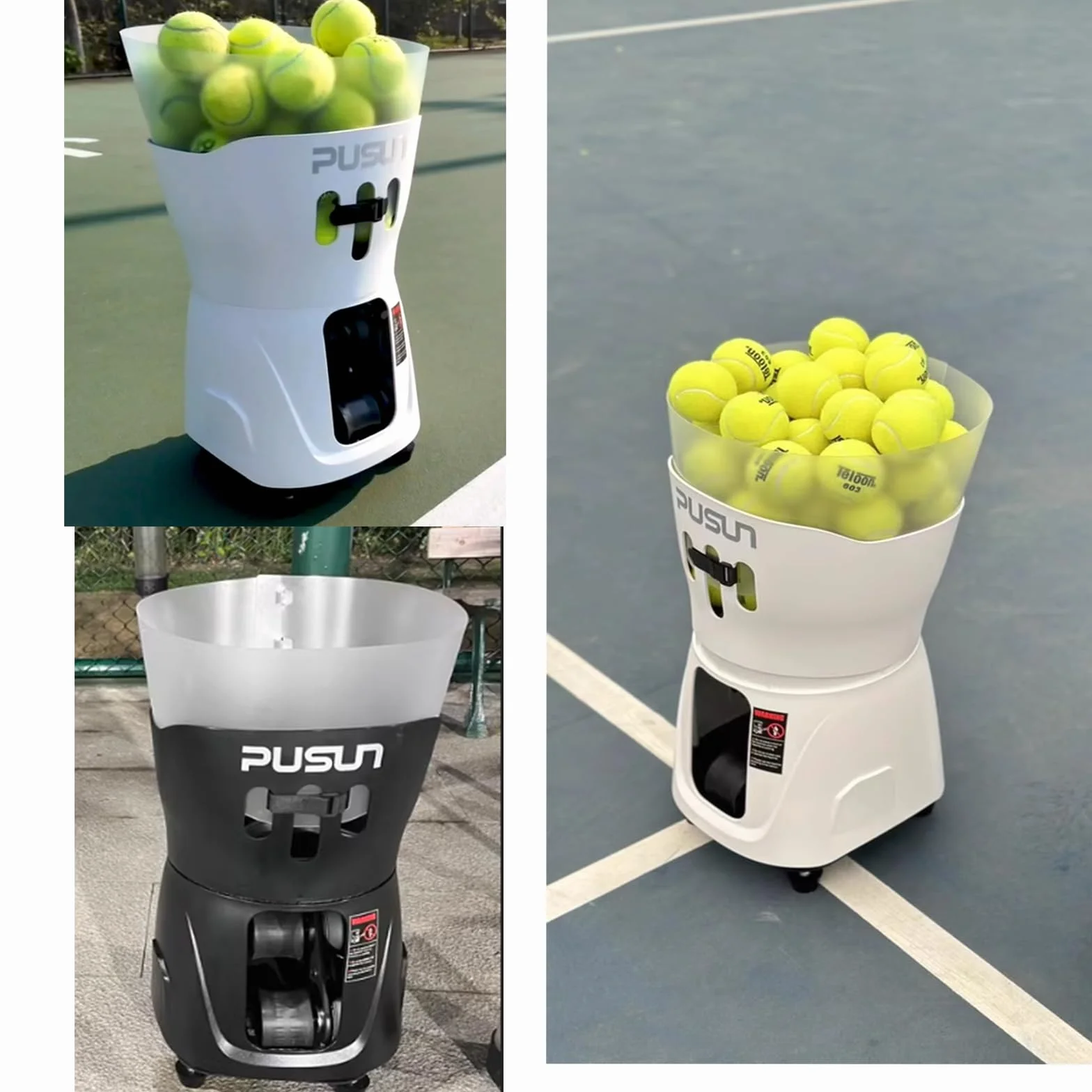 PUSUN PT-Mini Pro Macchina portatile per palline da tennis, 65 palline, supporto app e telecomando