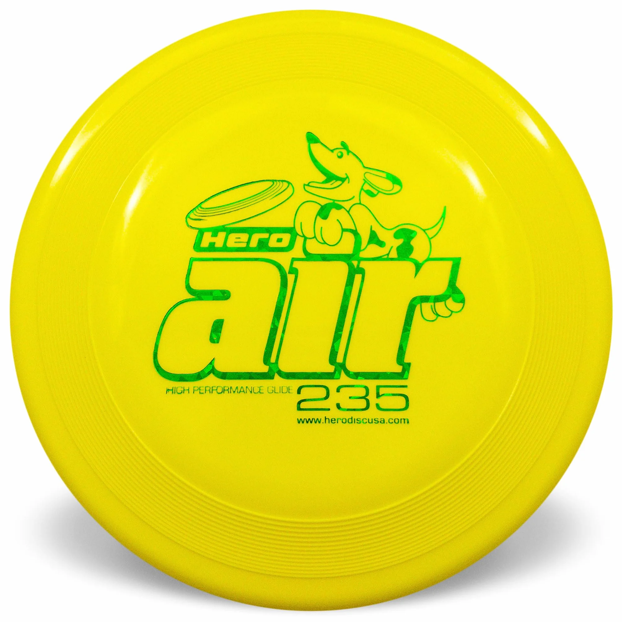 Frisbee per cani Hero Air 235, disco volante leggero per animali domestici (giallo)