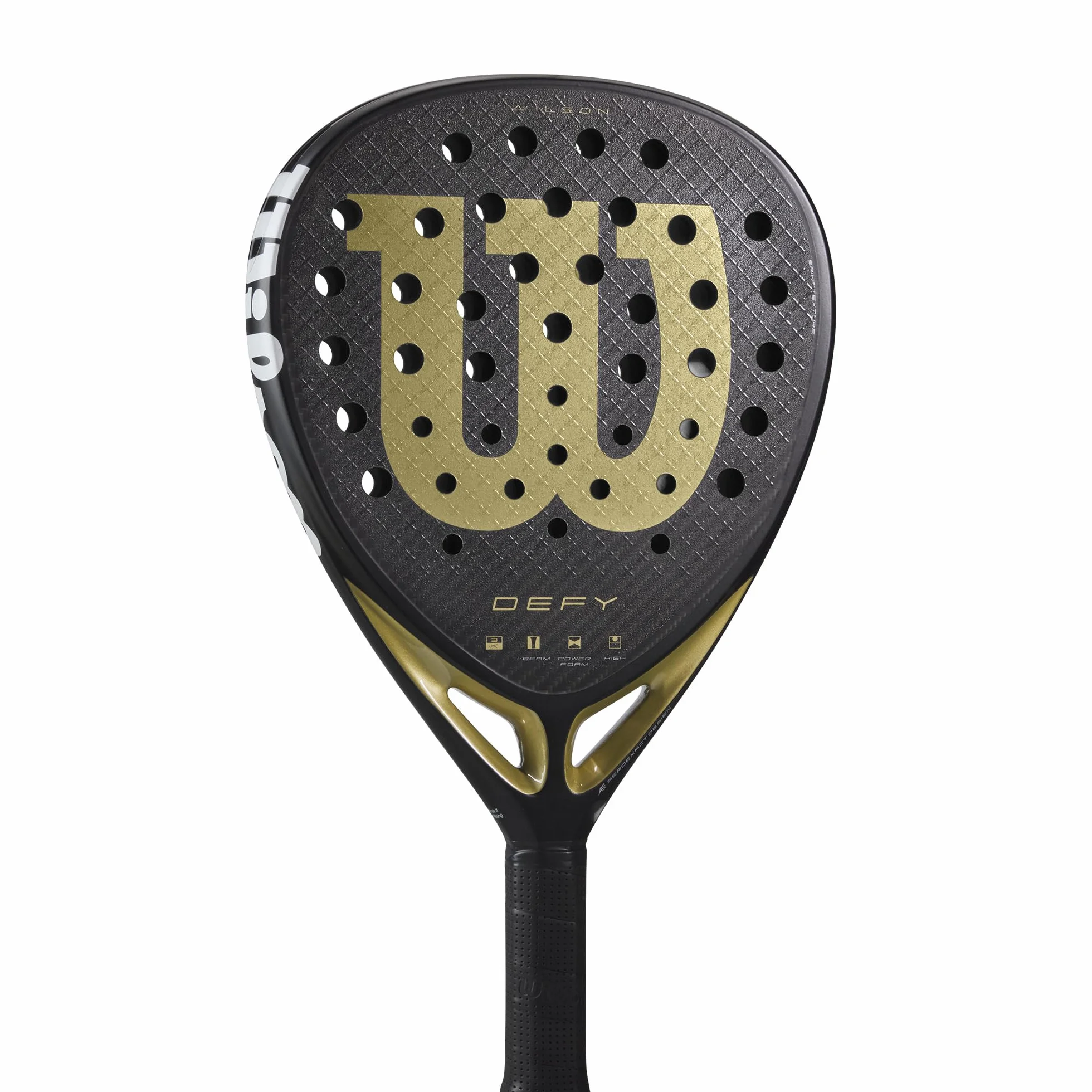 Wilson Racchetta da Padel Defy V1, Telaio Leggero, Design Aerodinamico, Nero/Oro, Misura 2