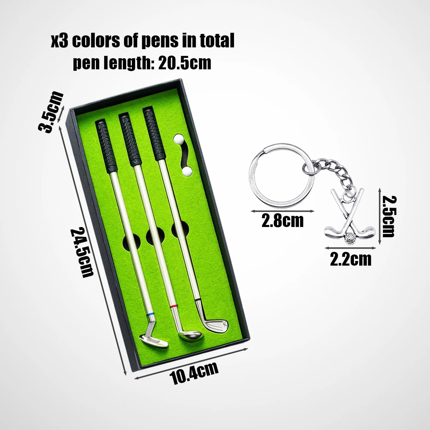 Set regalo da golf mini con palline, gagliardetto e portachiavi decorativo
