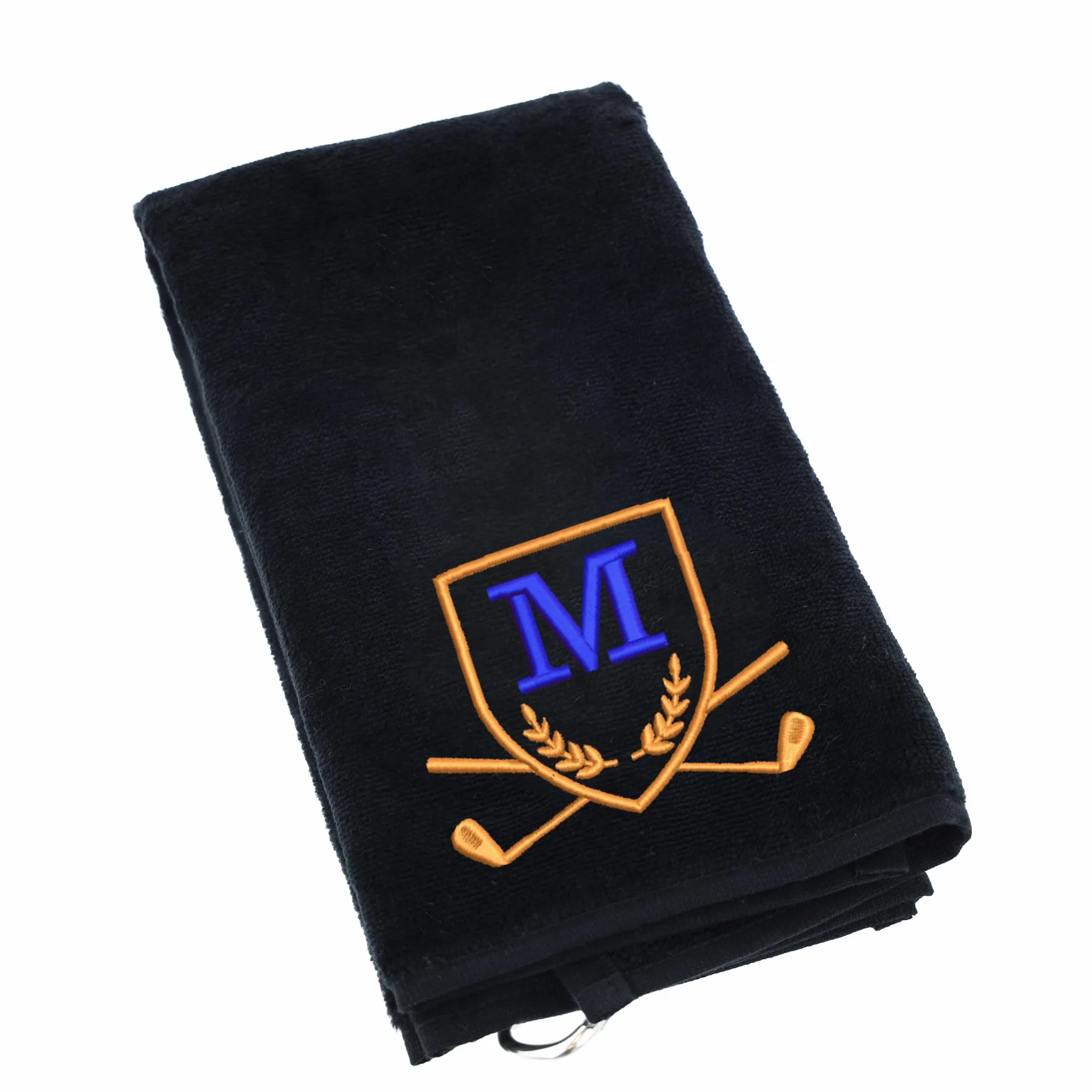 Asciugamano da golf personalizzato con monogramma ricamato 50x40 cm moschettone a clip regalo