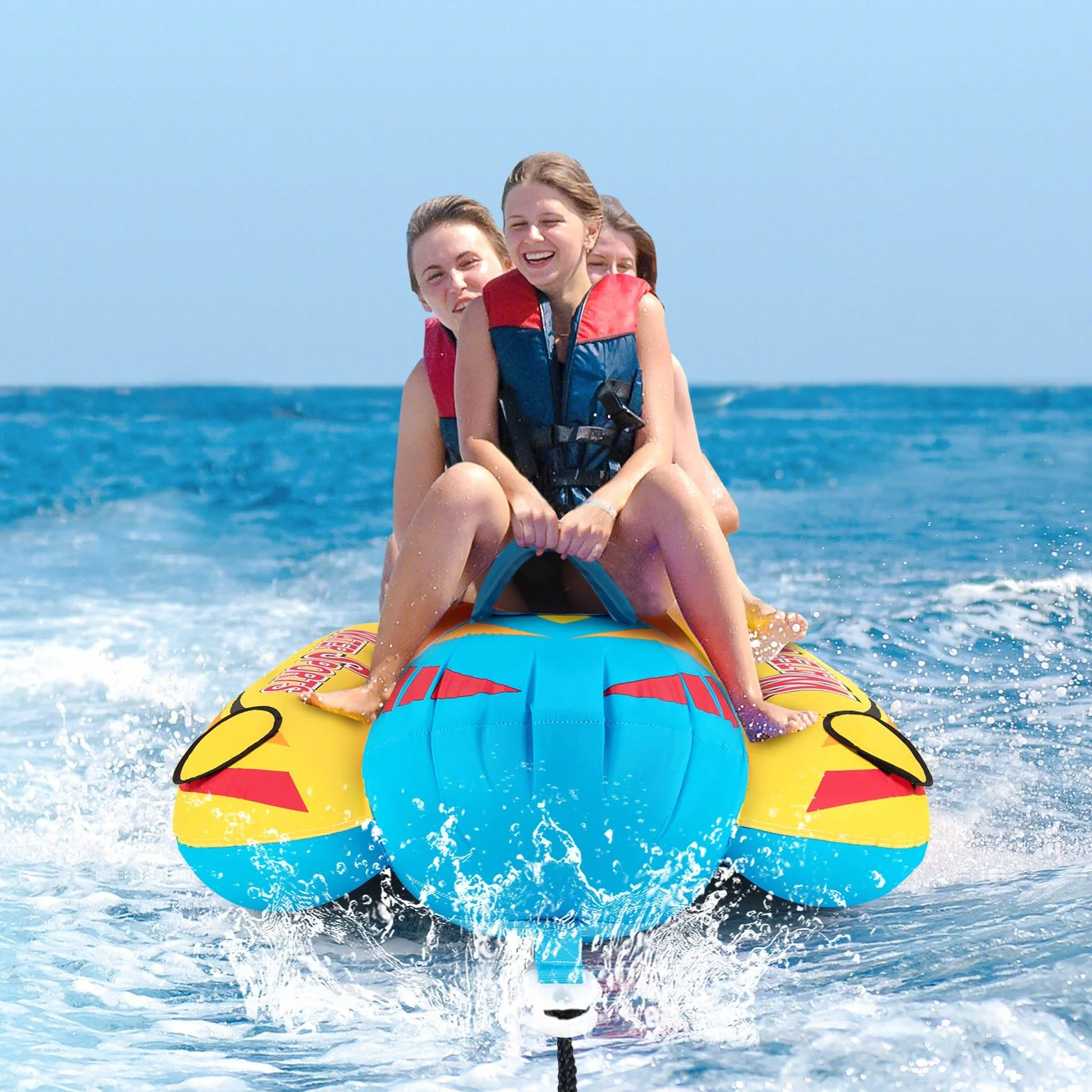 COSTWAY Gommone a Banana Gonfiabile 3 Persone Tubo Trainabile Sport Acquatici Carico Massimo 231 kg