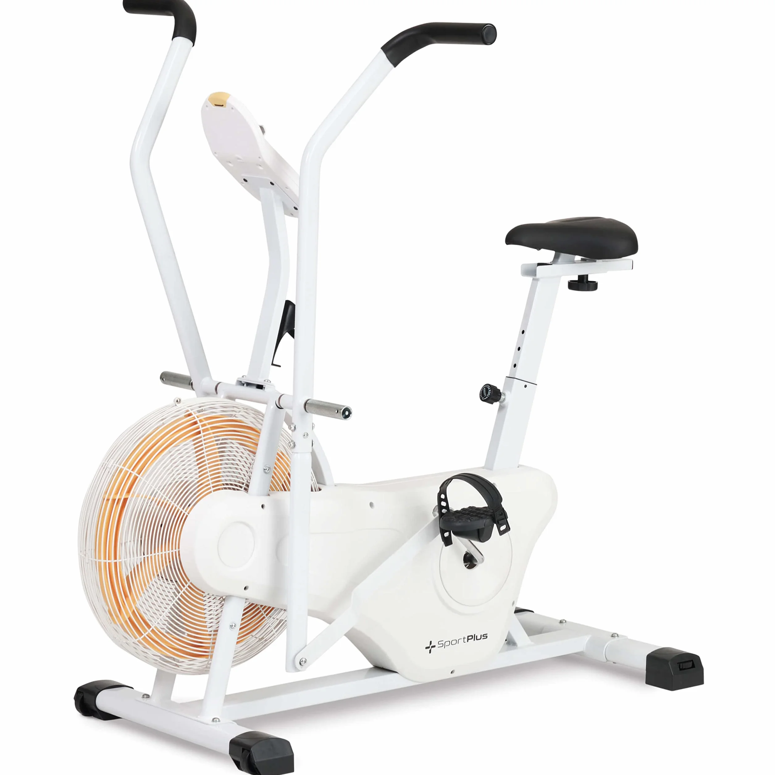 SportPlus, professionale Air Bike con resistenza all'aria e compatibilità con l'app, per HIIT, computer di allenamento intelligente, portata fino a 135 kg