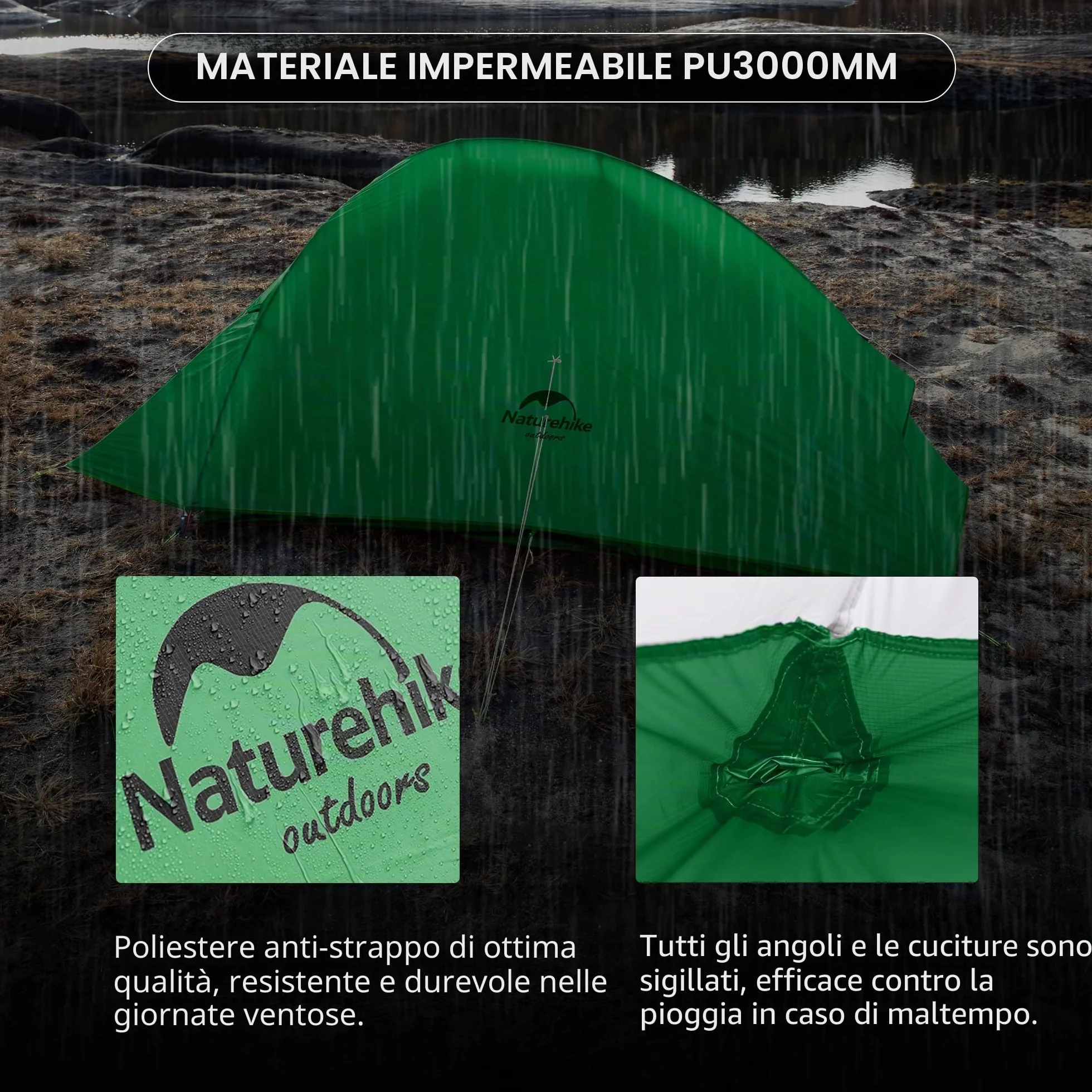 Naturehike Cloud Up 2 Tenda da Campeggio 3-4 Stagioni 2 Persone Leggera Impermeabile