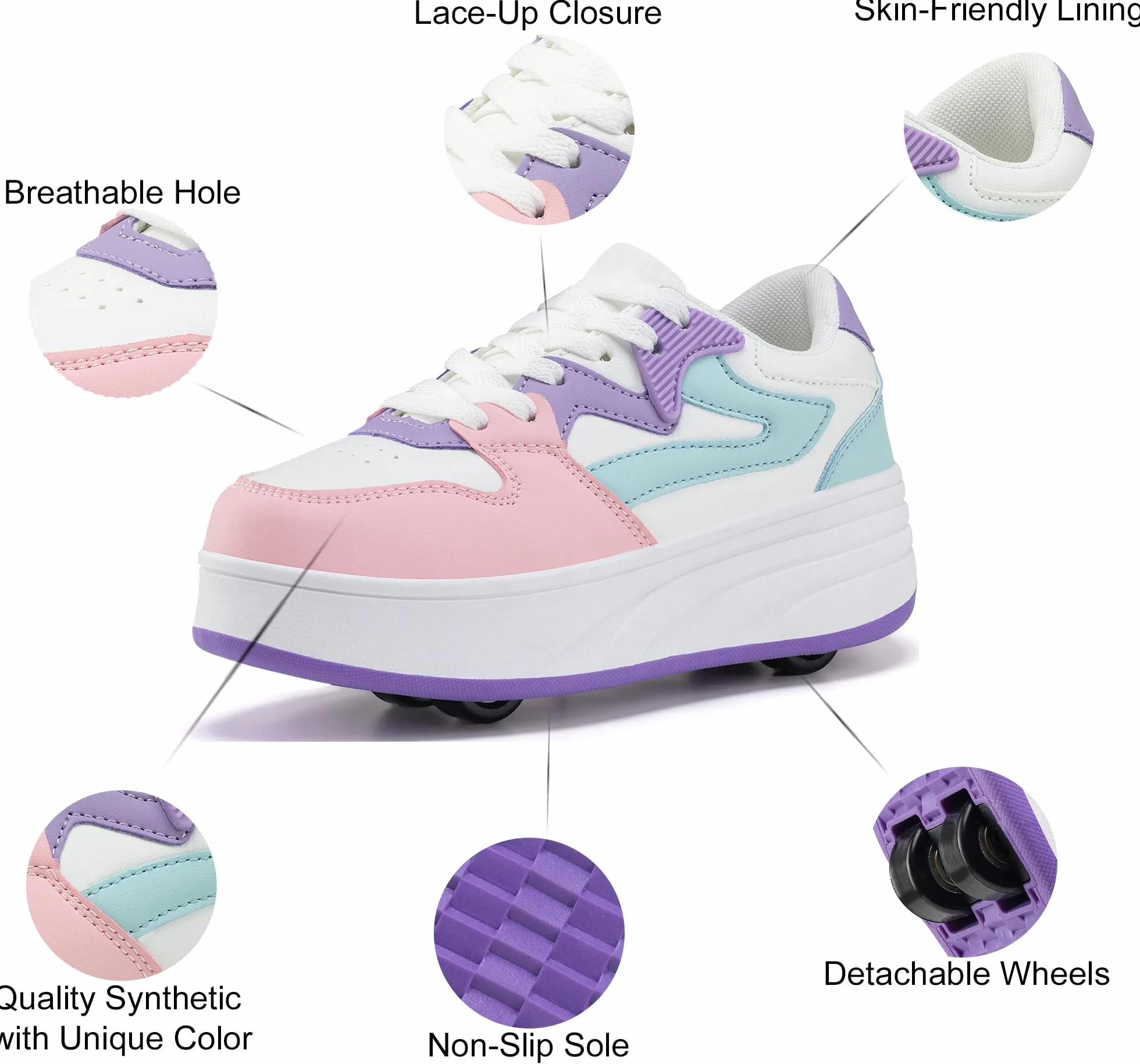 Scarpe da skate bambini con ruote staccabili