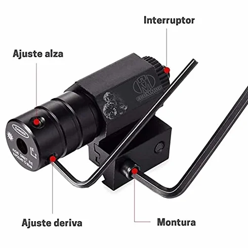 Picatinny Mirino puntatore rosso per pistole ad aria compressa softair
