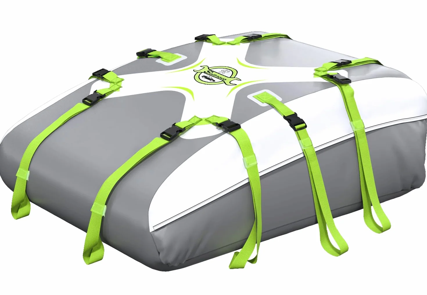 Sailnovo Box da Tetto per Auto Pieghevole 20 piedi cubi Portapacchi Impermeabile Adatto Per Auto Senza Portapacchi con tappetino antiscivolo (Grigio-Verde)