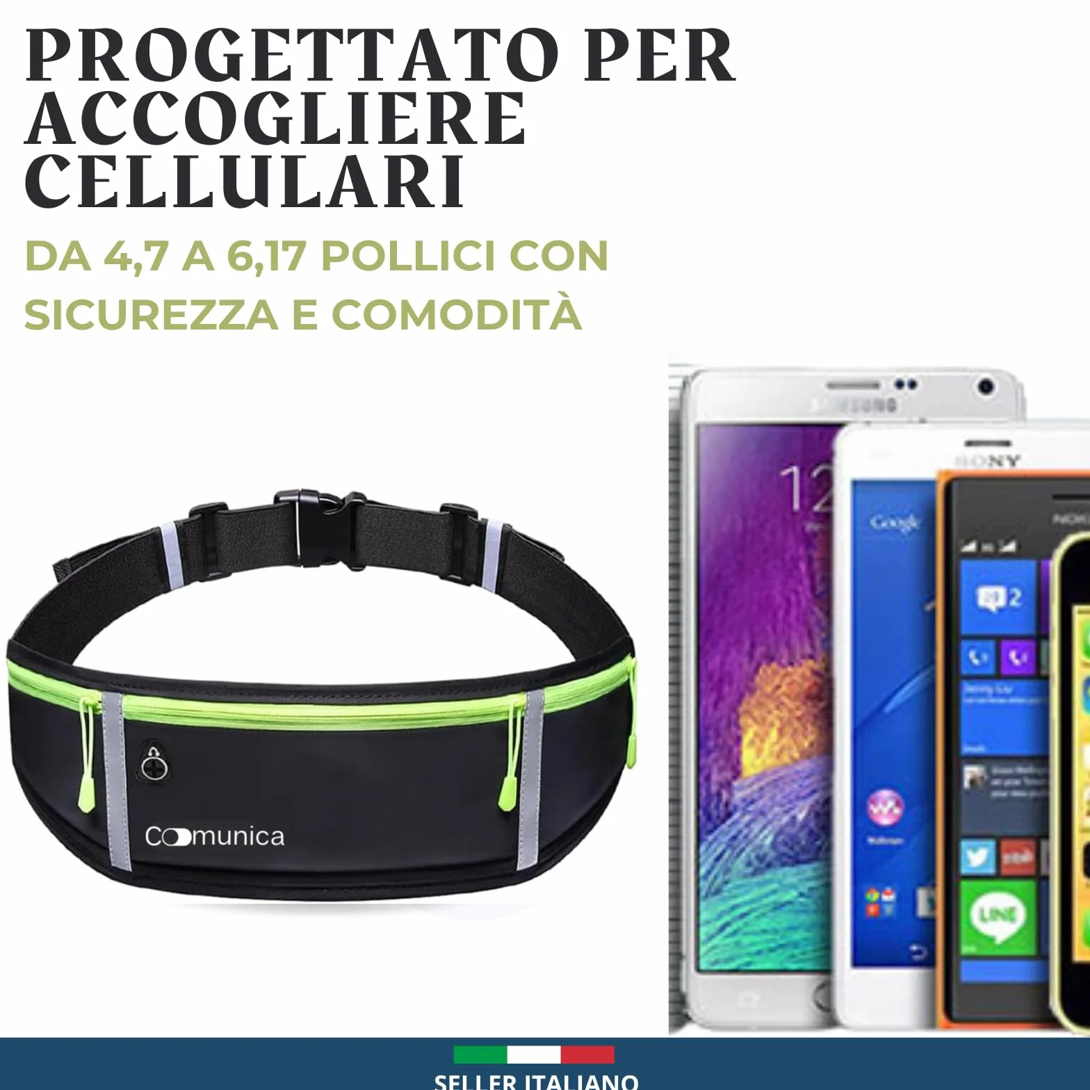 Marsupio Running Impermeabile Porta Telefono Corsa Antiscippo Fitness Viaggi