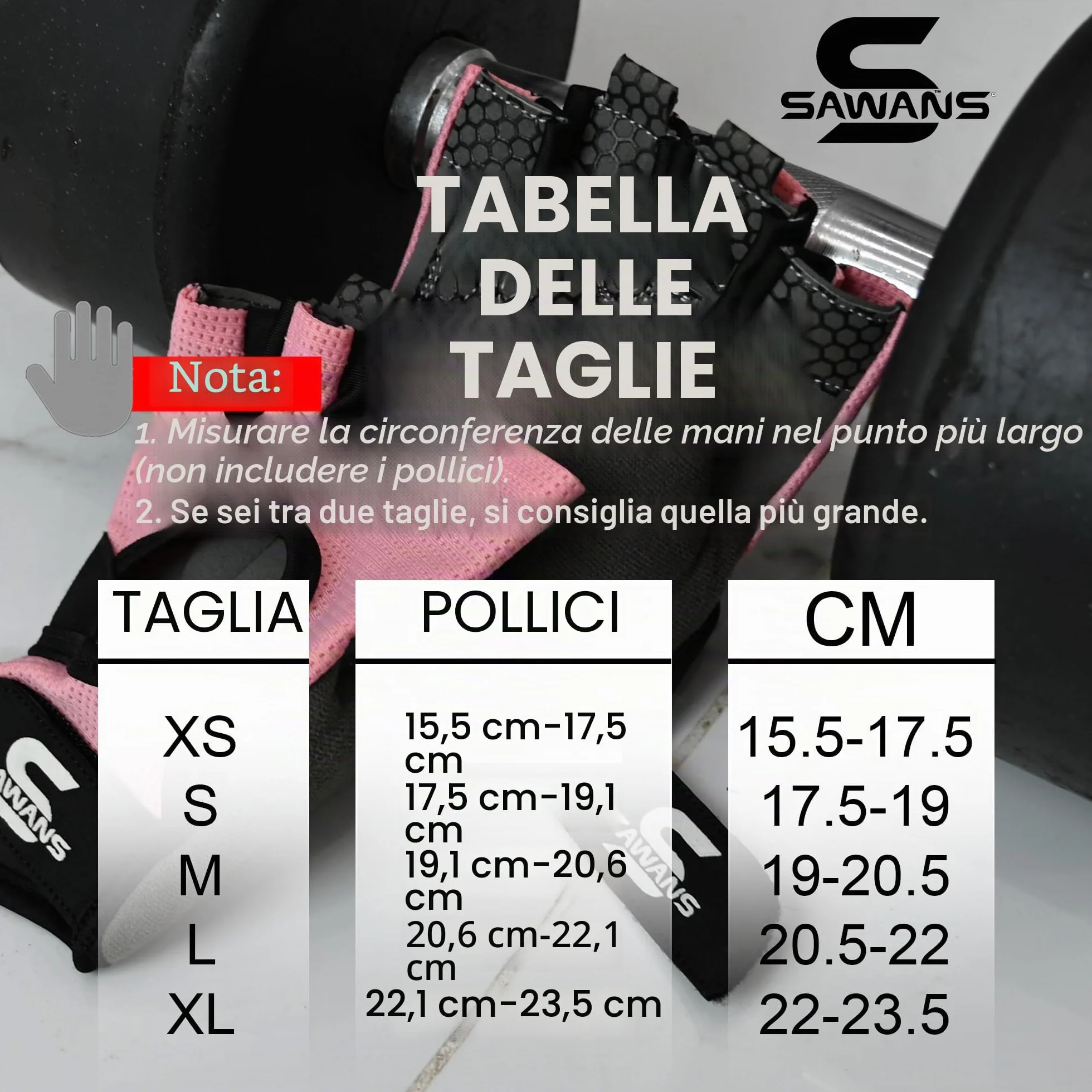 SAWANS Guanti da palestra per sollevamento pesi antiscivolo in silicone imbottito Palm Grip