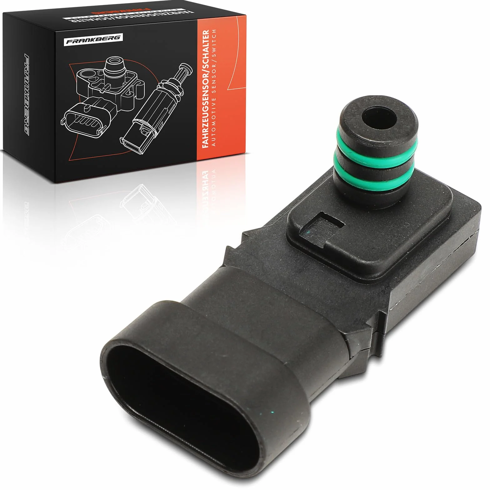 Frankberg Sensore pressione differenziale Pressione gas di scarico Compatibile con Twingo II CN0 Logan MCV KS S.a.n.d.e.r.o II Dokker MPV KE S.a.n.d.e.r.o Replace# 4409668