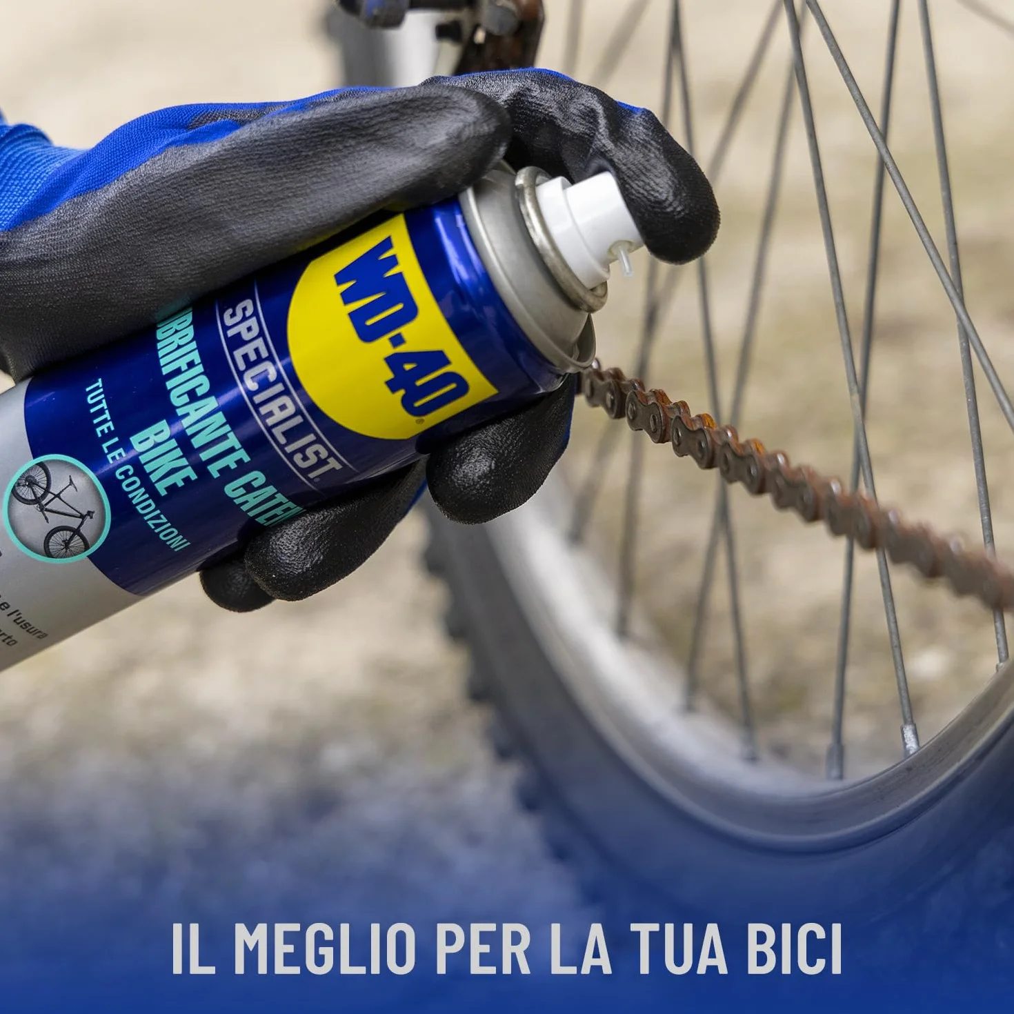 WD-40 Specialist Kit Manutenzione Catena Bici Sgrassante 500ml Lubrificante 250ml Spazzola 4 Lati