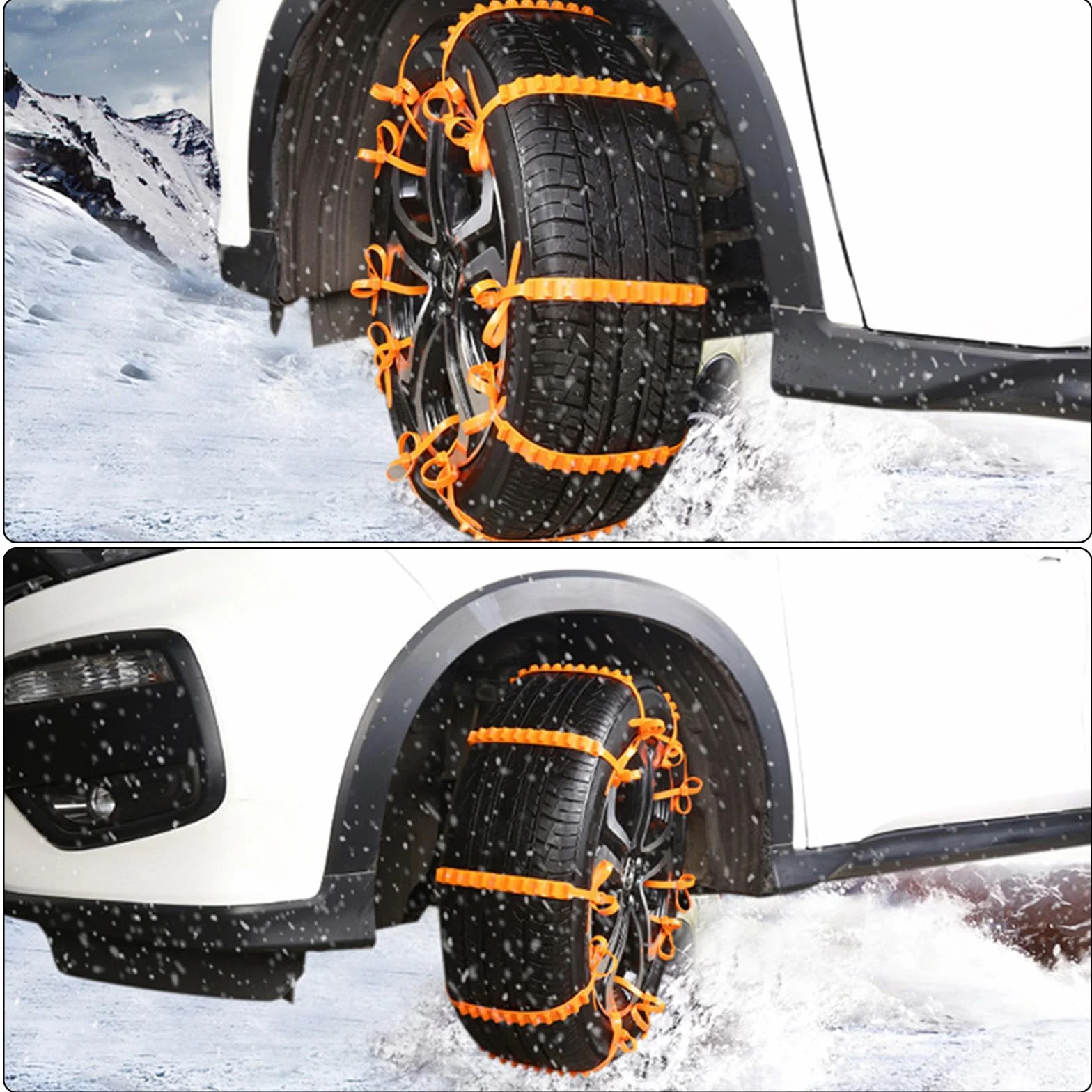Catene da Neve Antiscivolo per Auto, Universali per Pneumatici, per Fuoristrada SUV Furgoni (10 Pezzi)
