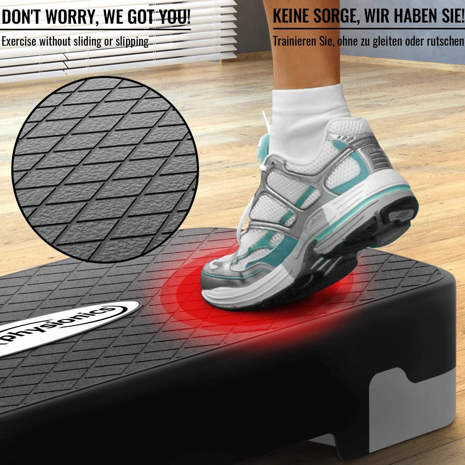 Physionics Stepper gradino aerobico fitness altezza regolabile 10-15 cm
