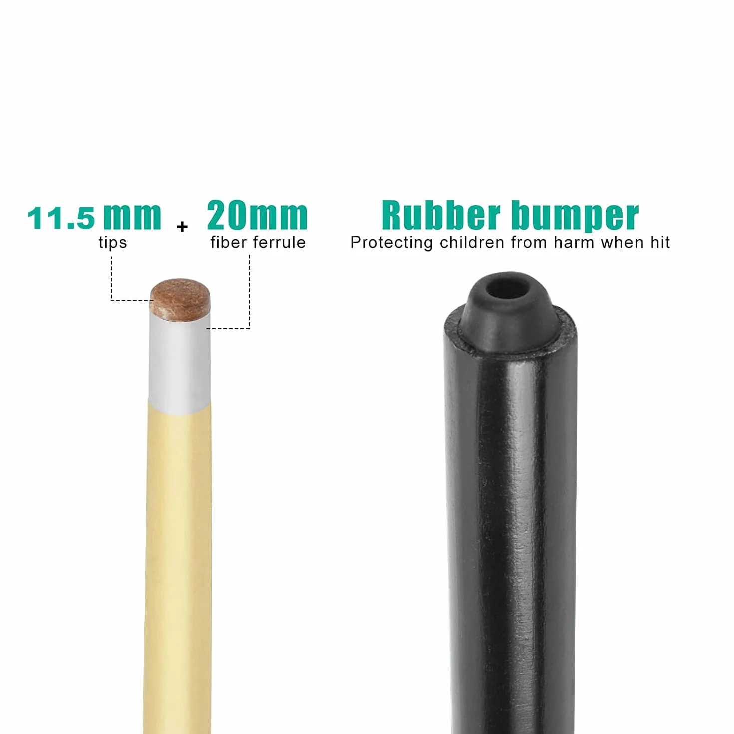 Stecche da Biliardo 2 Pezzi 50cm 68cm 90cm 120cm Legno Punte 11,5mm