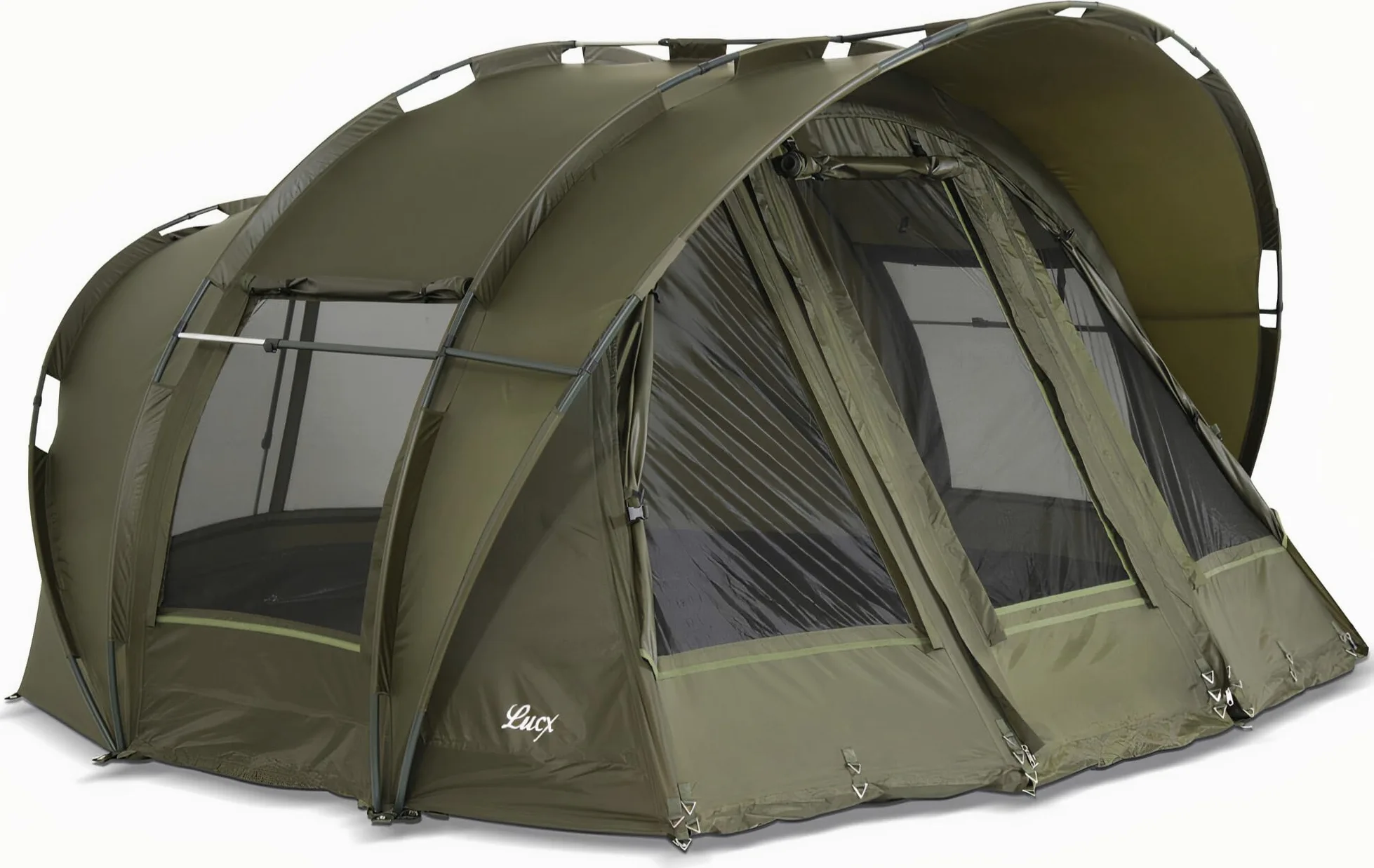 Lucx Leopard Bivvy Tenda da pesca per persone da 2 a 3 uomini, tenda da pesca Carp Dome Fishing Tent, 10.000 mm, verde oliva
