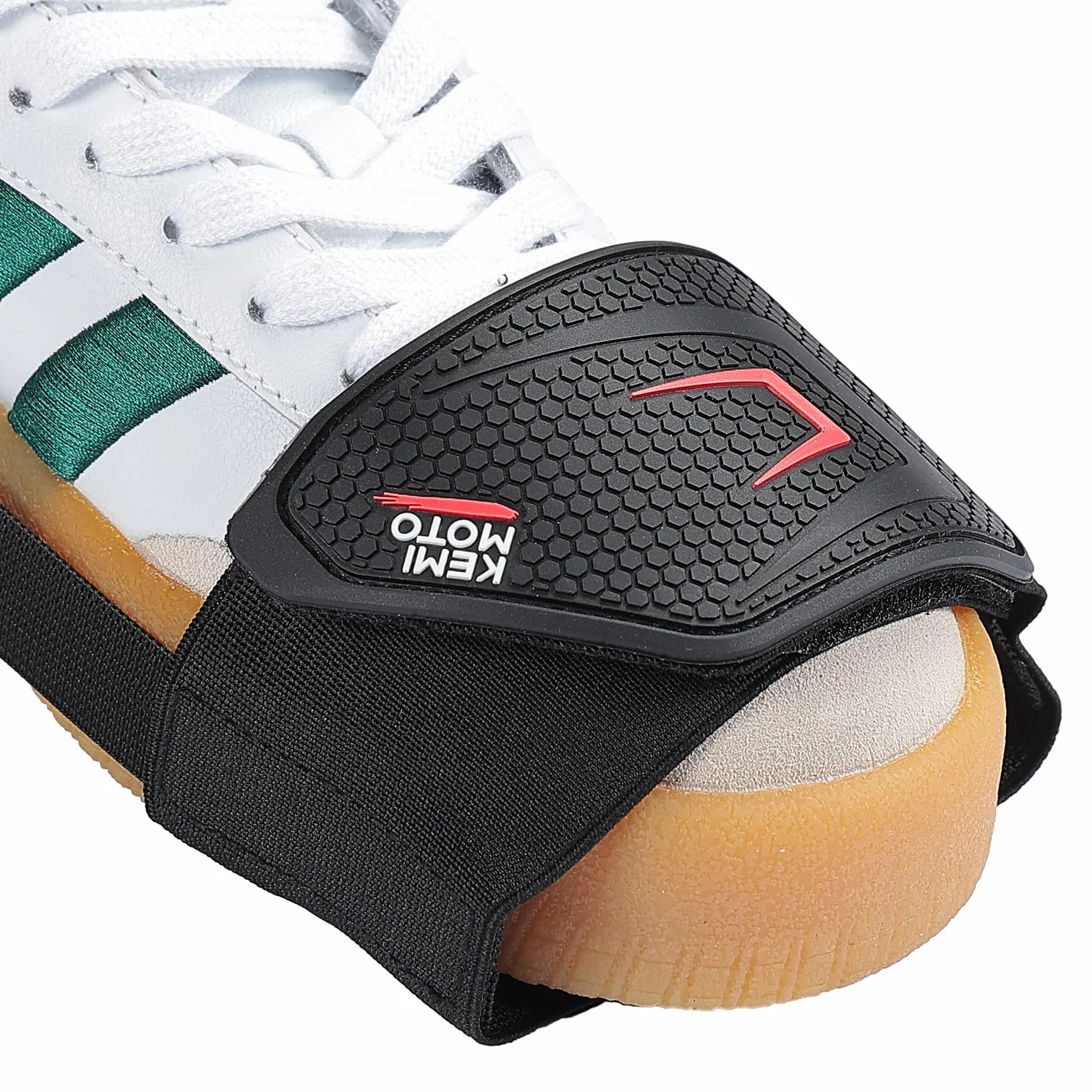 KEMIMOTO Protezione Scarpe Moto, 2 Pezzi Universale Proteggi Scarpa Motociclo con Fascia Elastica Regolabile, Copriscarpe Moto Antiscivolo del Cambio per Tutte le Scarpe