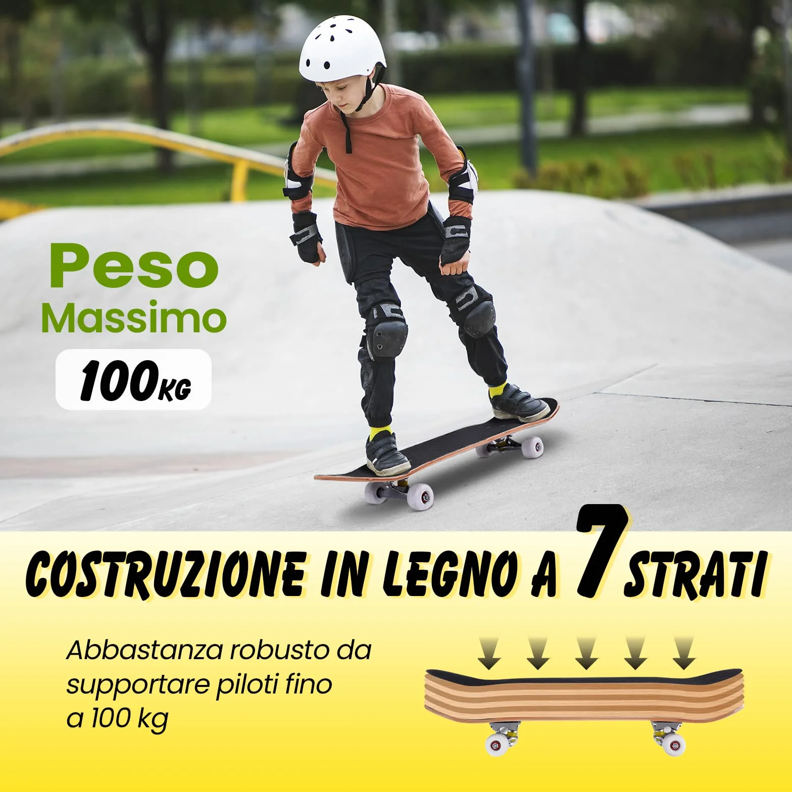 COSTWAY Skateboard Mini Cruiser Completa Longboard in Legno di Acero, Colori a Scelta, 79 x 20 cm