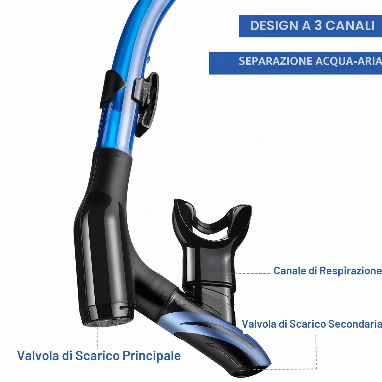 Dorlle Set da snorkeling impermeabile anti-appannamento vetro temperato Premium Dry per adulti